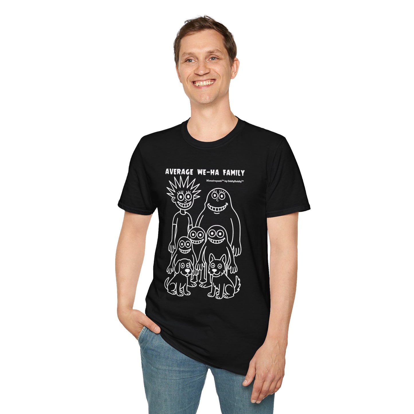 Average We-Ha Family™ T-Shirt – Monstropeds by OddlyBoldlyUnisex Softstyle Tee for  Adults, Funny Graphic Shirt, Gift for Birthdays, Casual Wear West Hartford