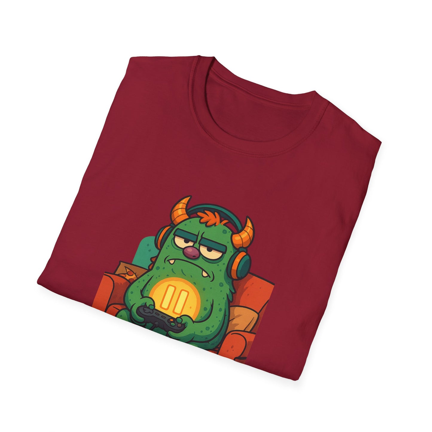 Paused My Game Monster Tee Funny Gamer Shirt Oddly Boldly Graphic Character Design