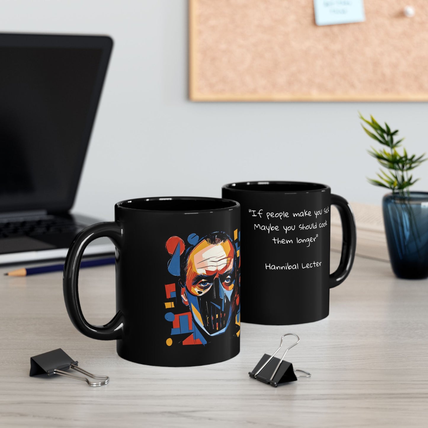 Hannibal Lecter Quote Mug Dark Humor Black Coffee Cup Gothic Art Gift (11oz, 15oz)