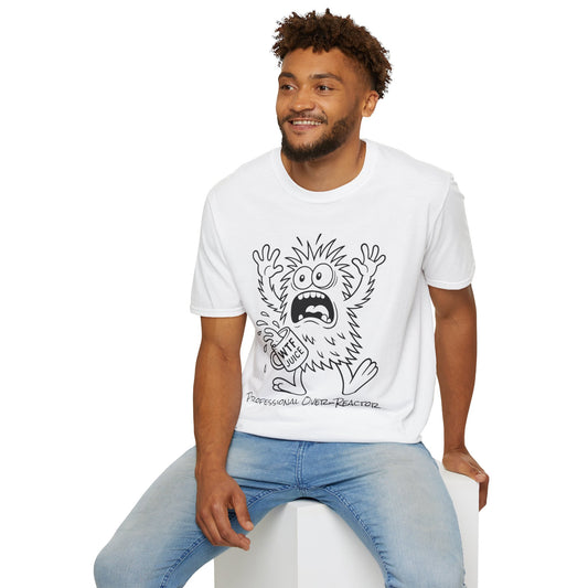 Professional Over-Reactor Shirt  Cartoon Monster Graphic WTF Energy Tee