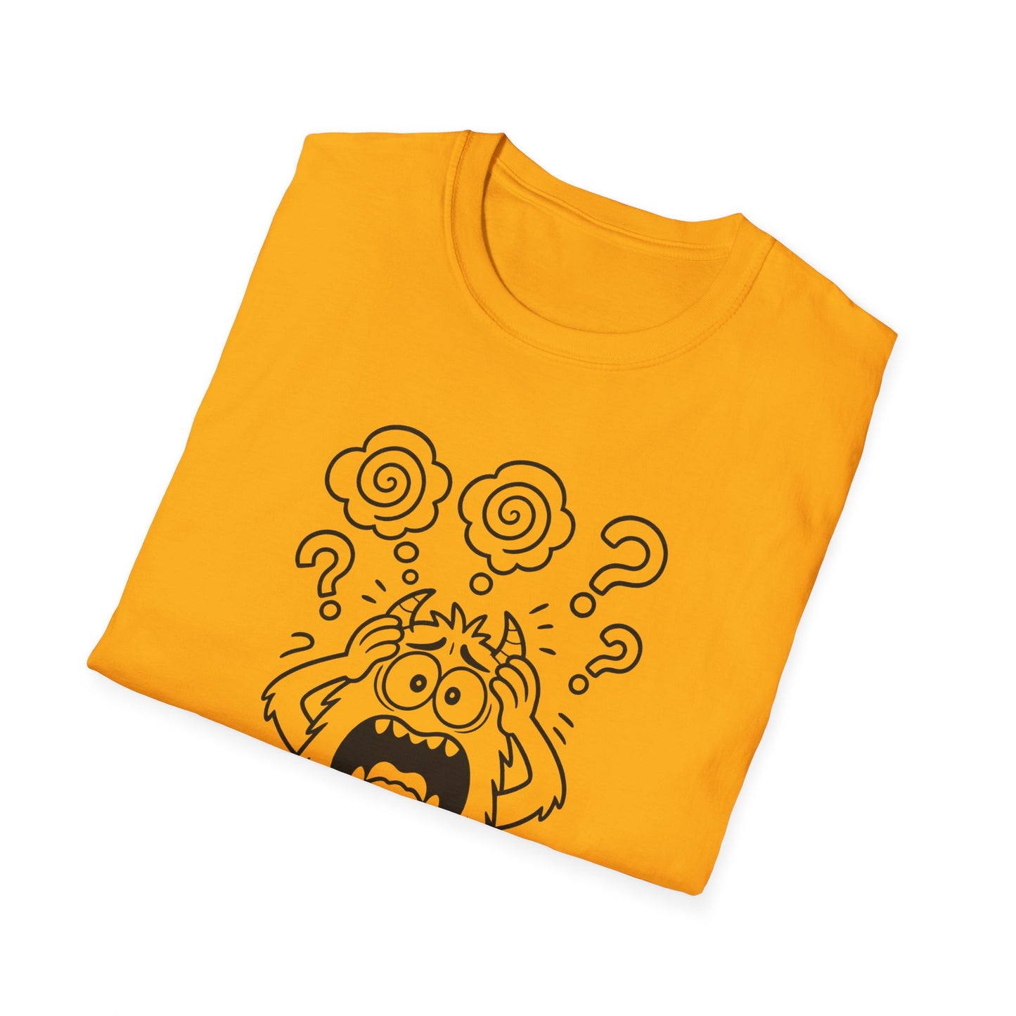 Overthinking Since Birth Tee  Funny Anxiety Monster Shirt  Adult Coloring Style