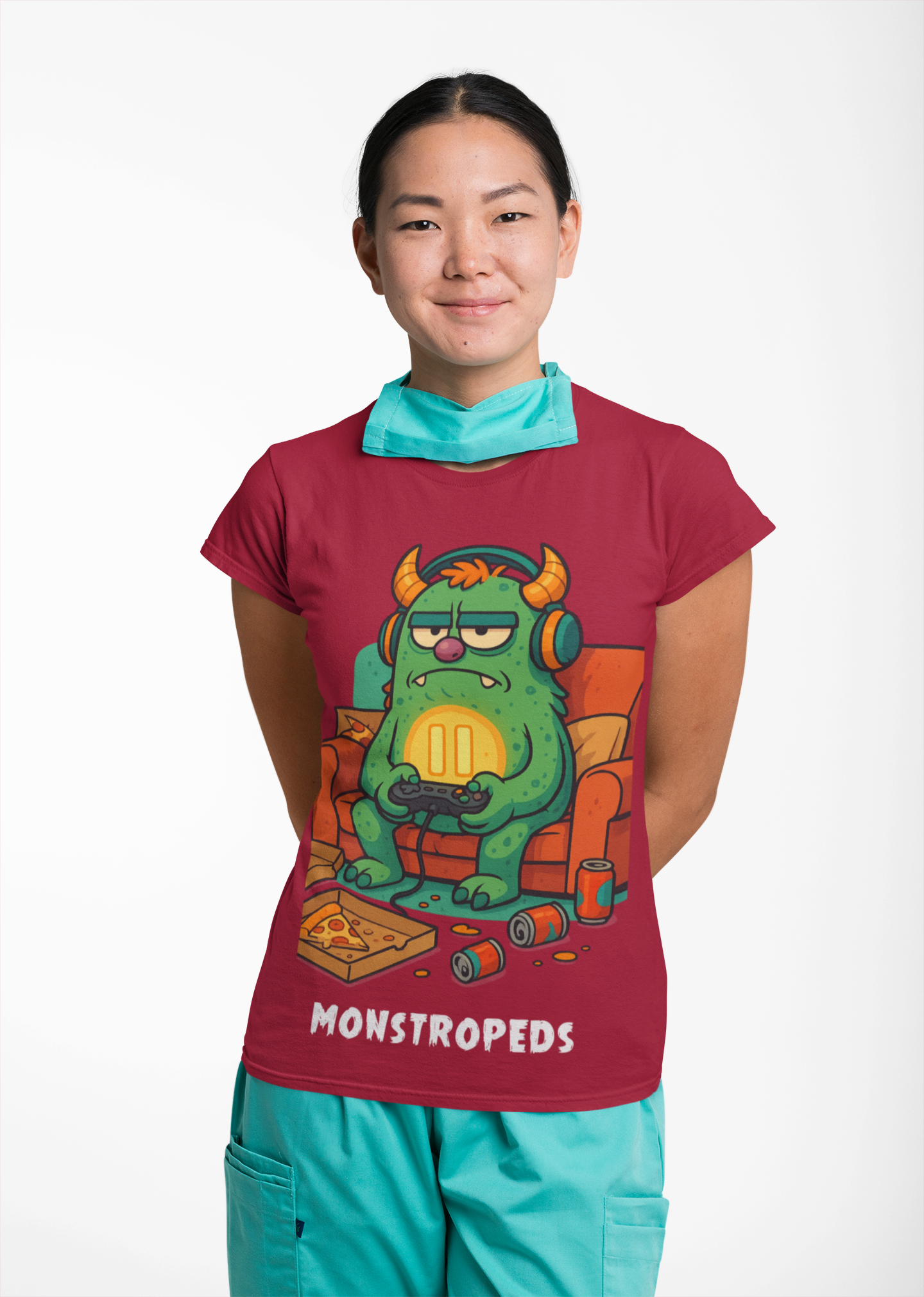 Paused My Game Monster Tee Funny Gamer Shirt Oddly Boldly Graphic Character Design