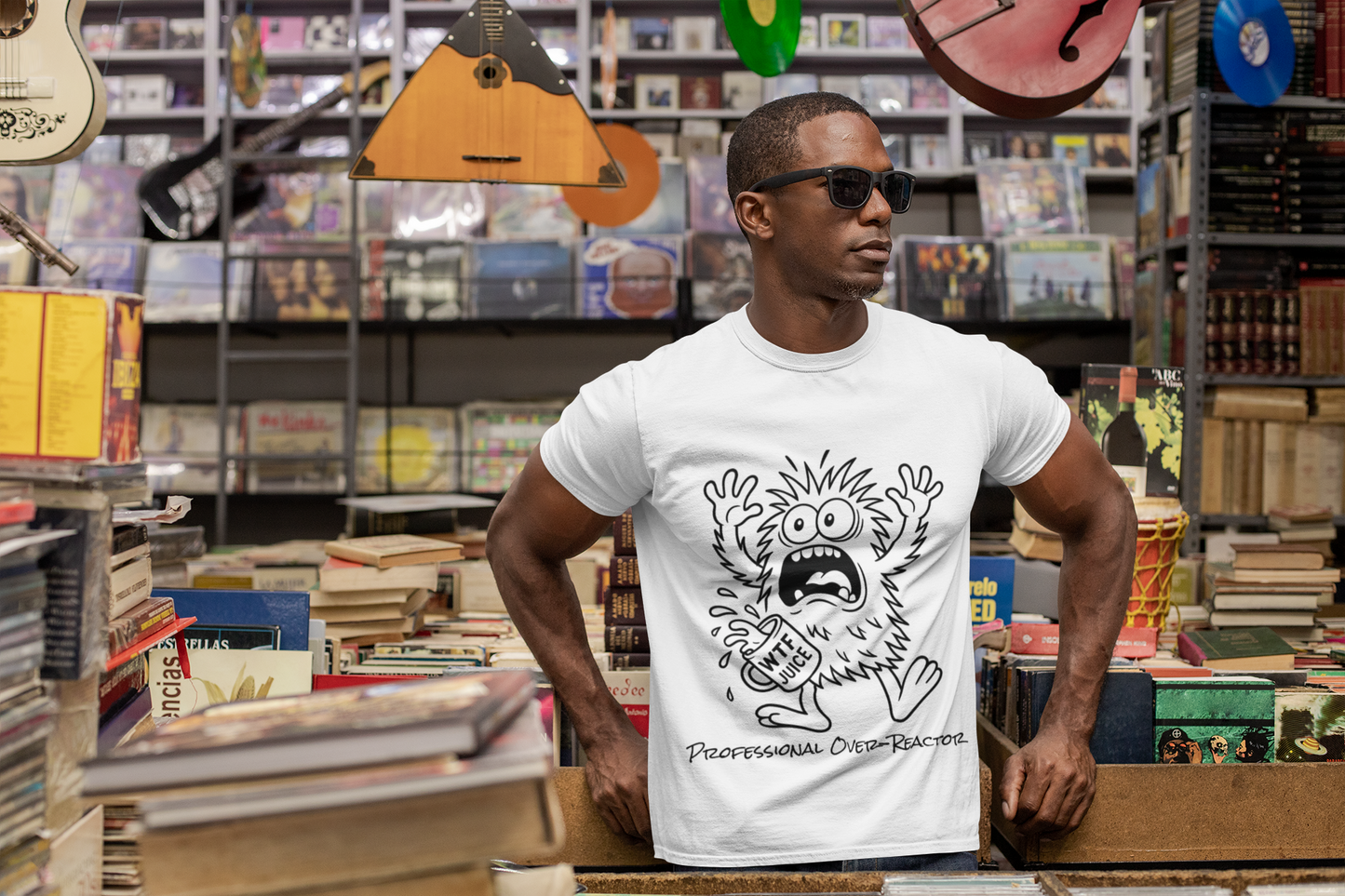 Professional Over-Reactor Shirt  Cartoon Monster Graphic WTF Energy Tee