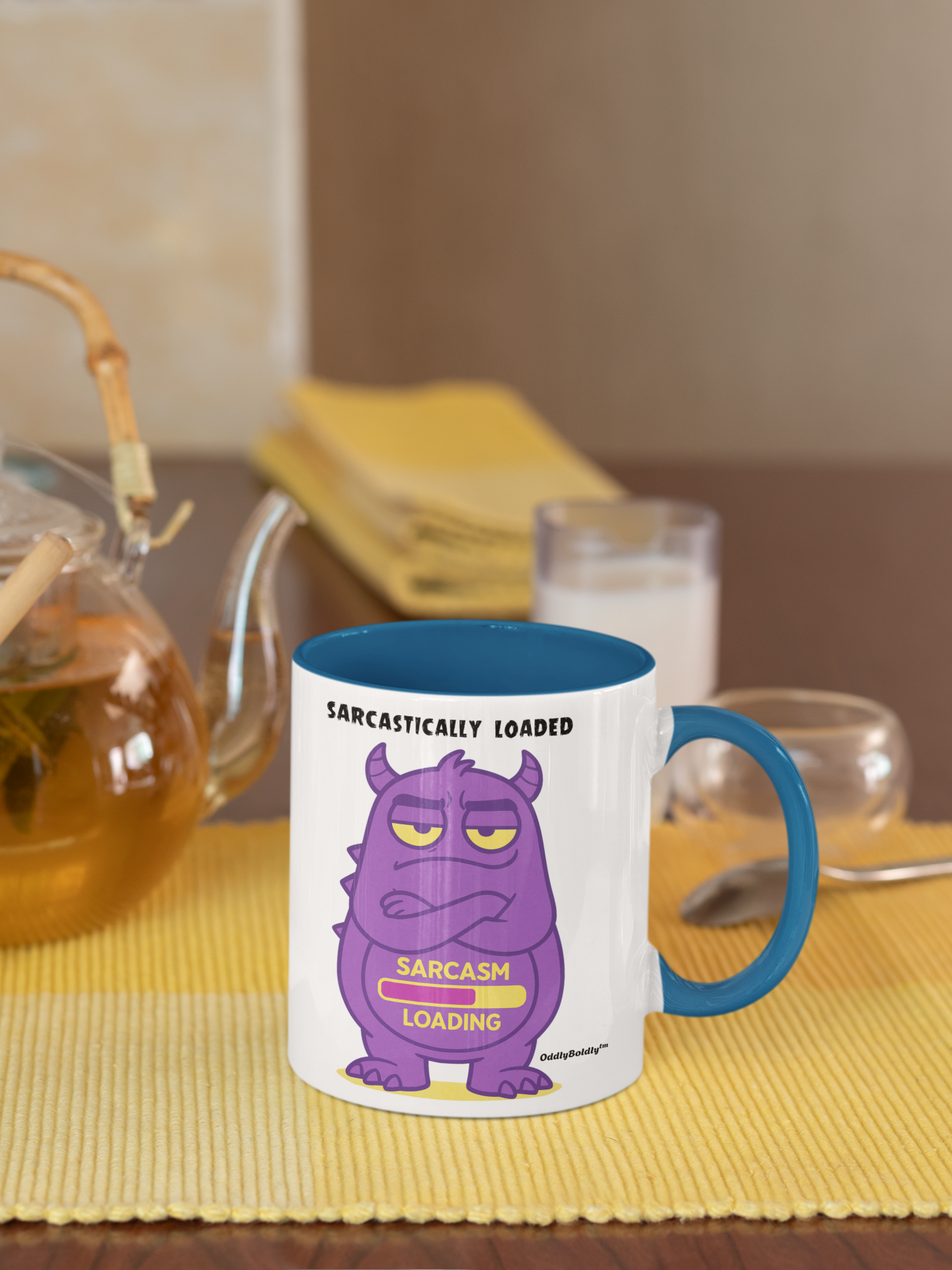 Sarcasm Loading Mug | Monstroasstro from Oddly Boldly™ | Funny Gift for the Chronically Cynical