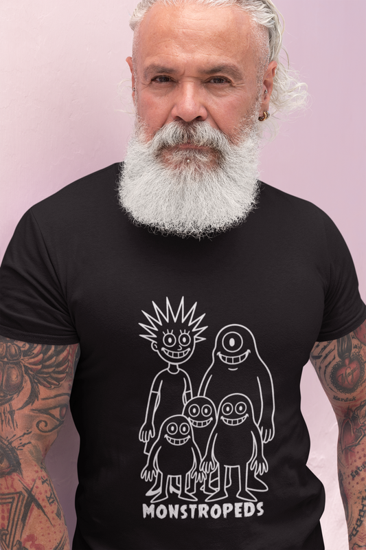 Monstropeds Graphic Unisex Softstyle T-Shirt, Unique Cartoon Print Tee, Casual Wear, Gift for Kids and Teens, Fun Halloween Shirt, Quirky