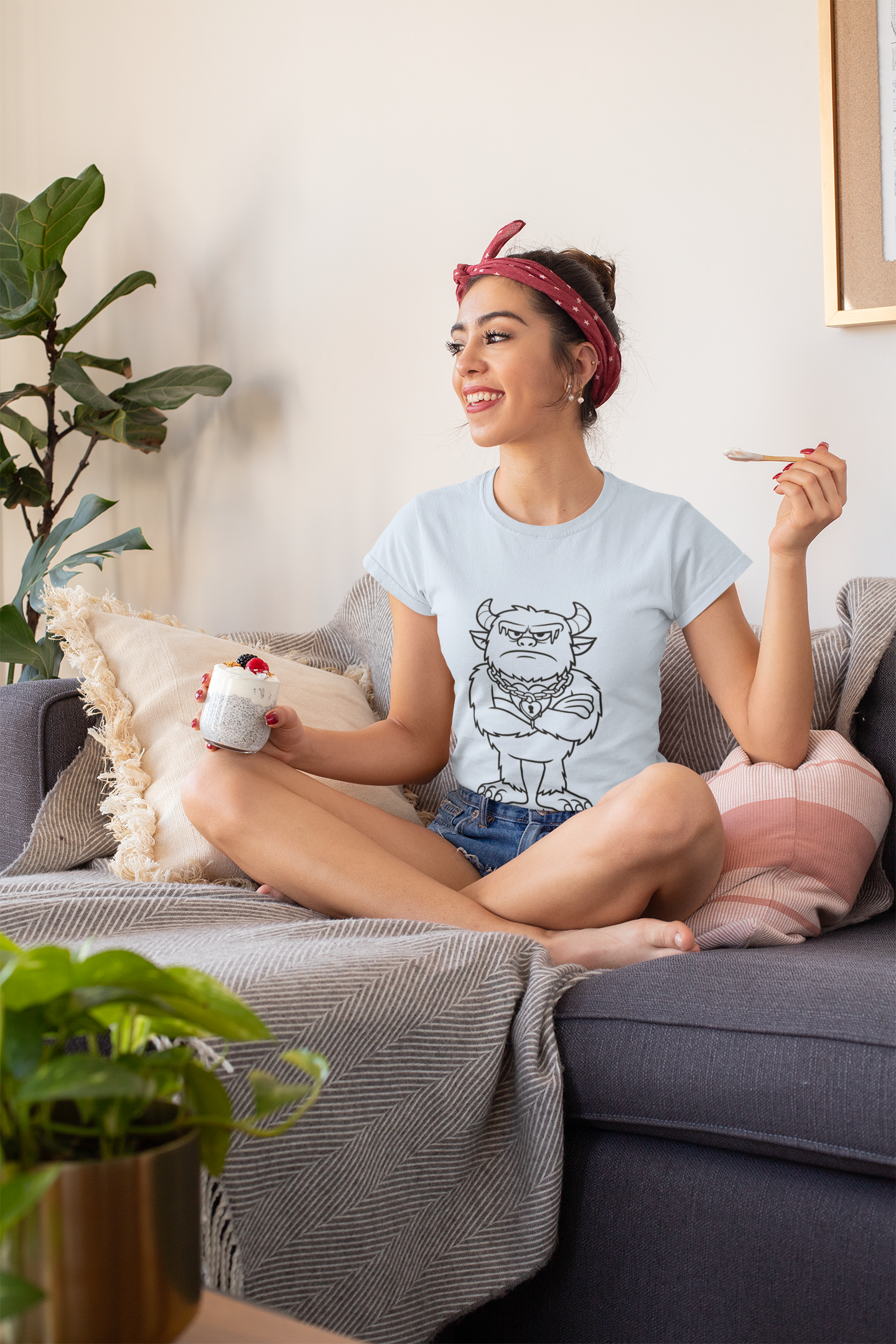 Emotionally Unavailable Monster Tee  Deadpan Humor Shirt  Bold Line Art Design