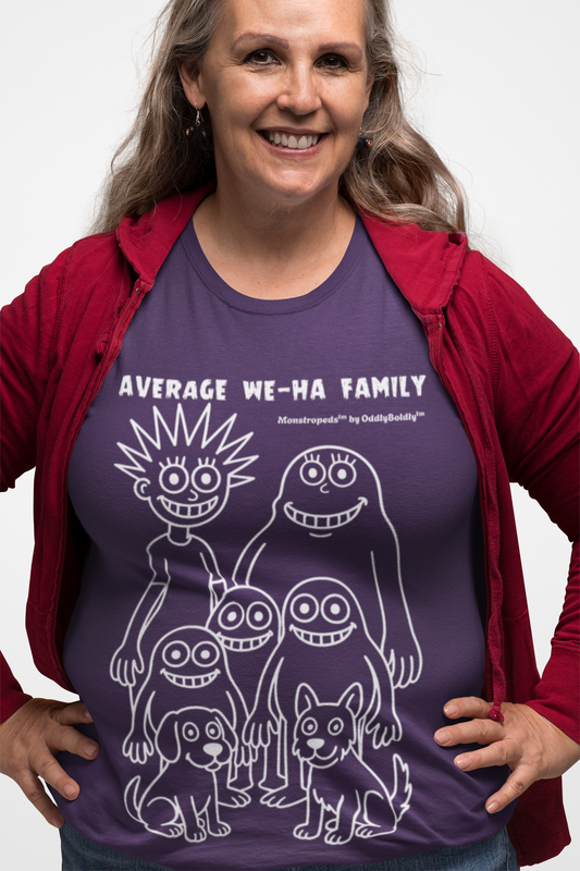 Average We-Ha Family™ T-Shirt – Monstropeds by OddlyBoldlyUnisex Softstyle Tee for  Adults, Funny Graphic Shirt, Gift for Birthdays, Casual Wear West Hartford