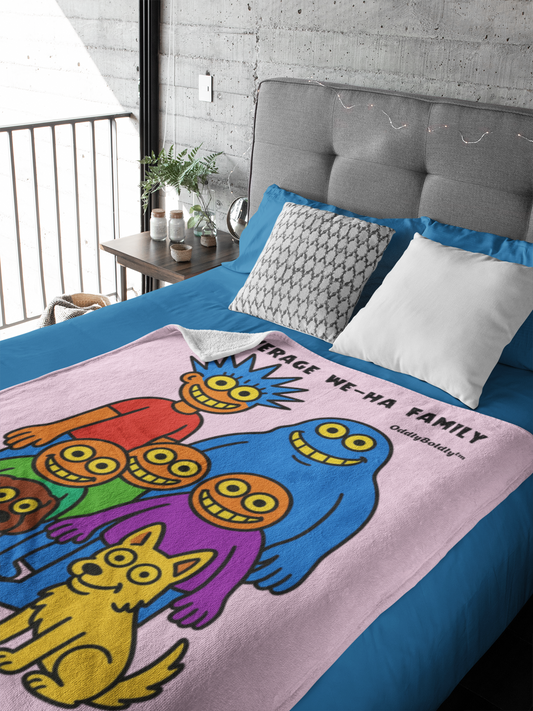 Average We-Ha Family Microfiber Blanket - Cozy Gift for Families, Home Decor, Cartoon Lovers, Warm Throw, Fun Summer Nights