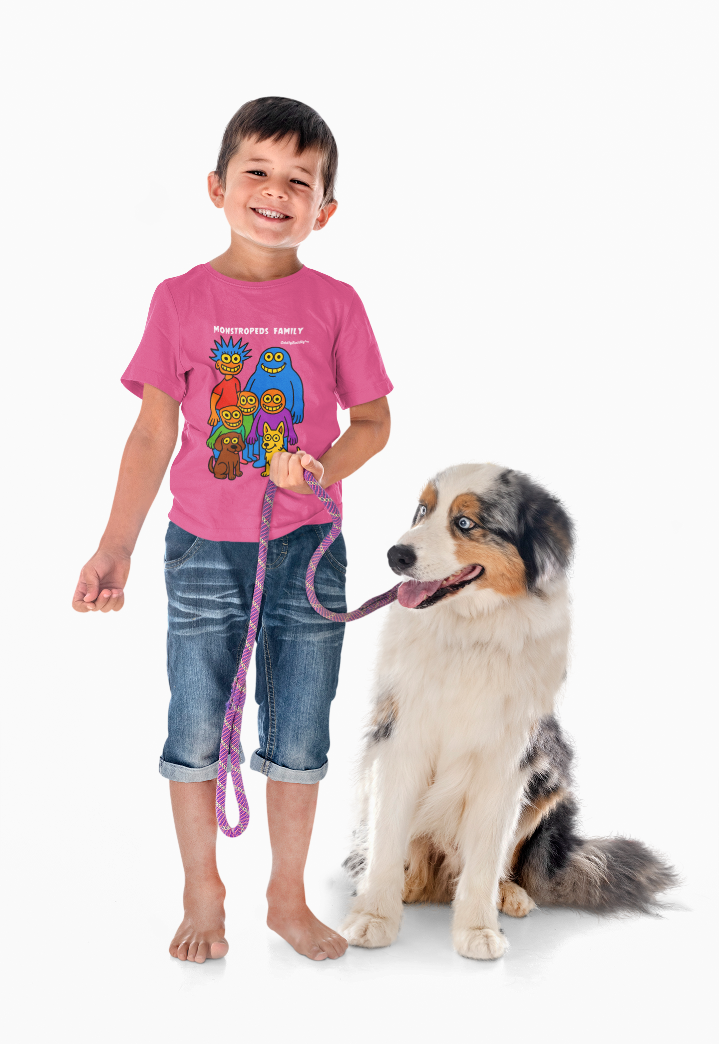 Funny  Monstropeds Family™ T-Shirt Soft Style Tee for Boys and Girls  - Colorful Cartoon Shirt, Whimsical Monster Gift for Kids