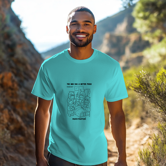 Funny Color T-Shirt for Medical Pros – Monstropeds in Scrubs Holding a Hilariously Hopeless Medical Consult – Cartoon Doctor Humor Unisex T-Shirt for Adults