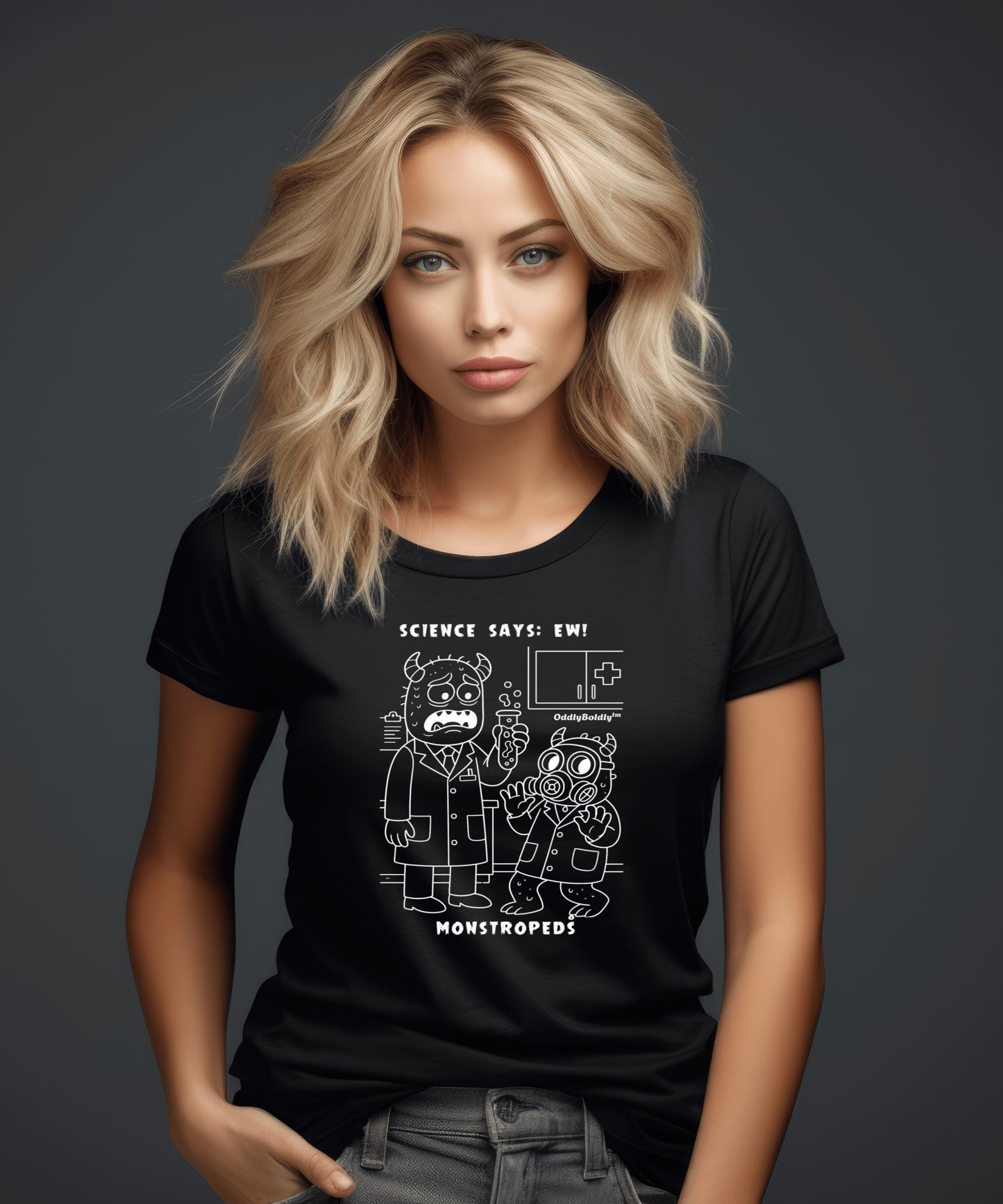 Funny T-Shirt for Medical Pros Monstropeds in Scrubs Treating a Plant Instead of the Patient  Cartoon Doctor Humor Unisex T-Shirt for Adults