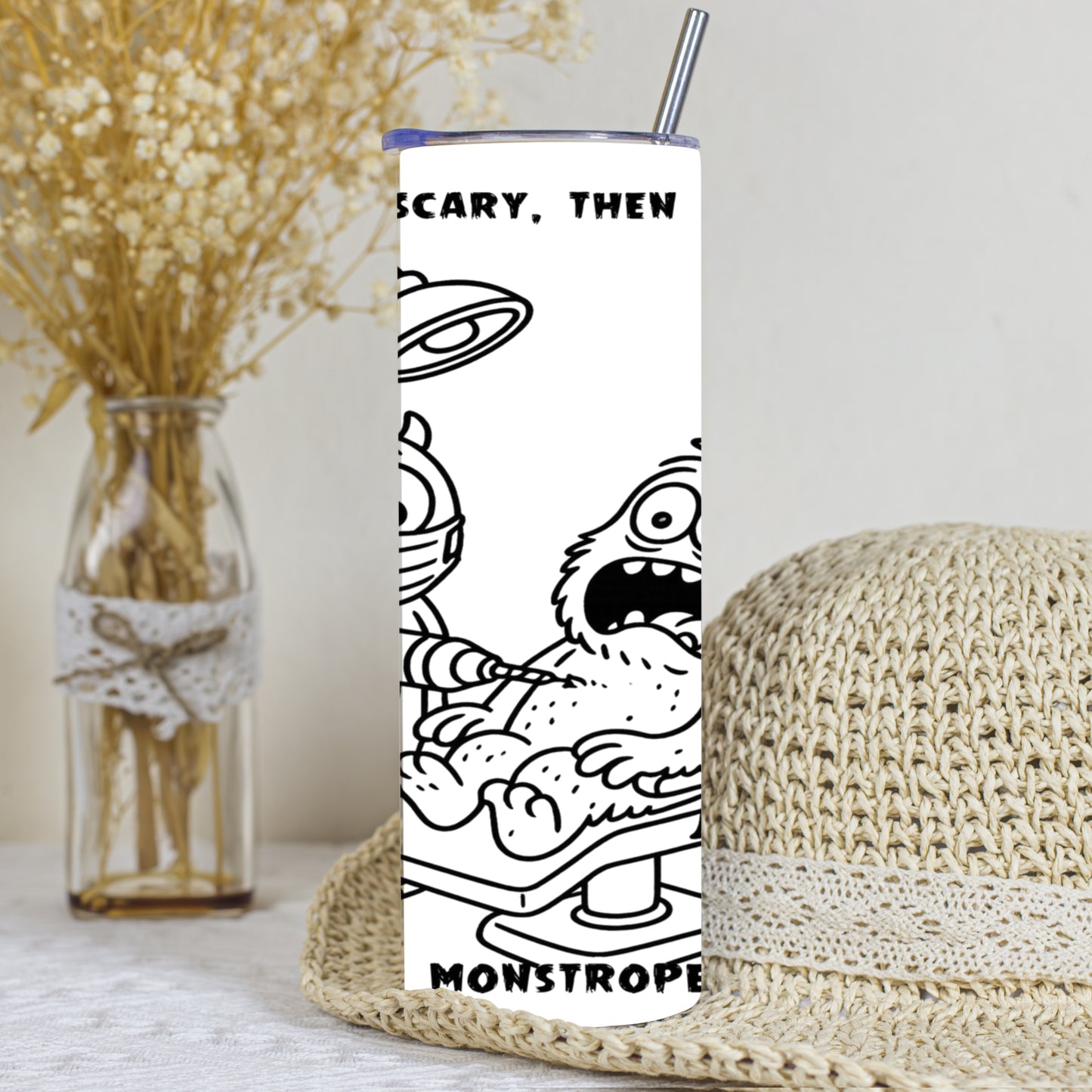 Stainless Steel Tumbler, 20oz - Cute Funny Monsters Hospital Humor Design - Dental Sarcasm