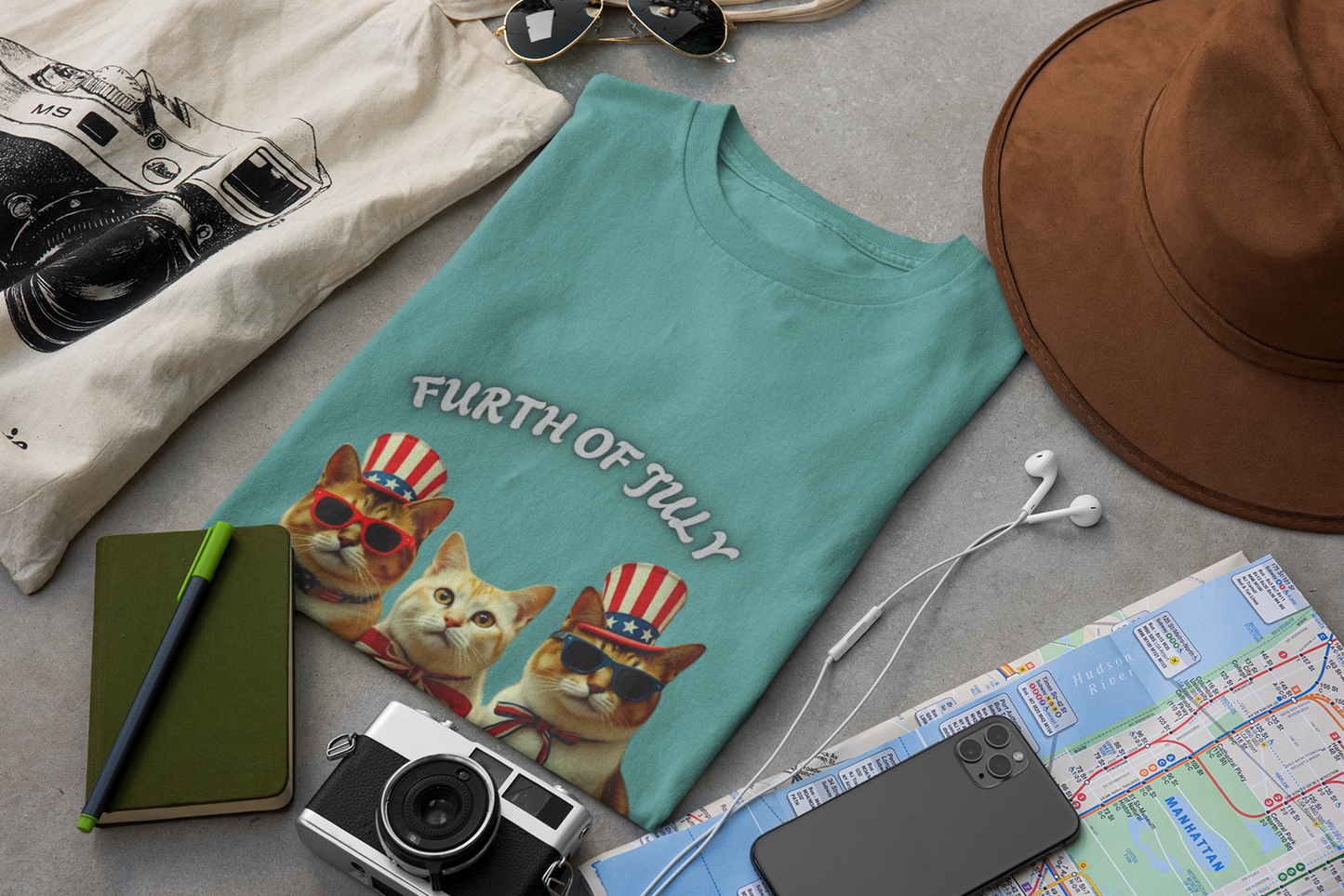 Patriotic Cats 4th of July T-Shirt  USA Flag Cat Shirt Independence Day Graphic Tee for Cat Lovers  Vintage Unisex American Cat Shirt