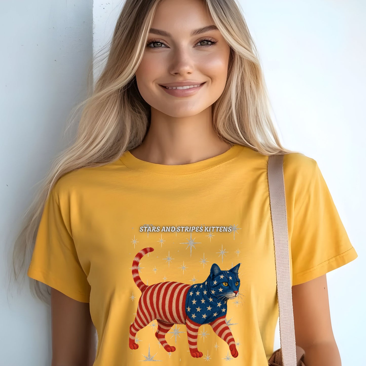 Copy of Stars and Stripes Cat Unisex Tee Funny USA Flag Kitty Graphic Tee Patriotic Cat Shirt for 4th of July Toyger Cat Lovers Gift