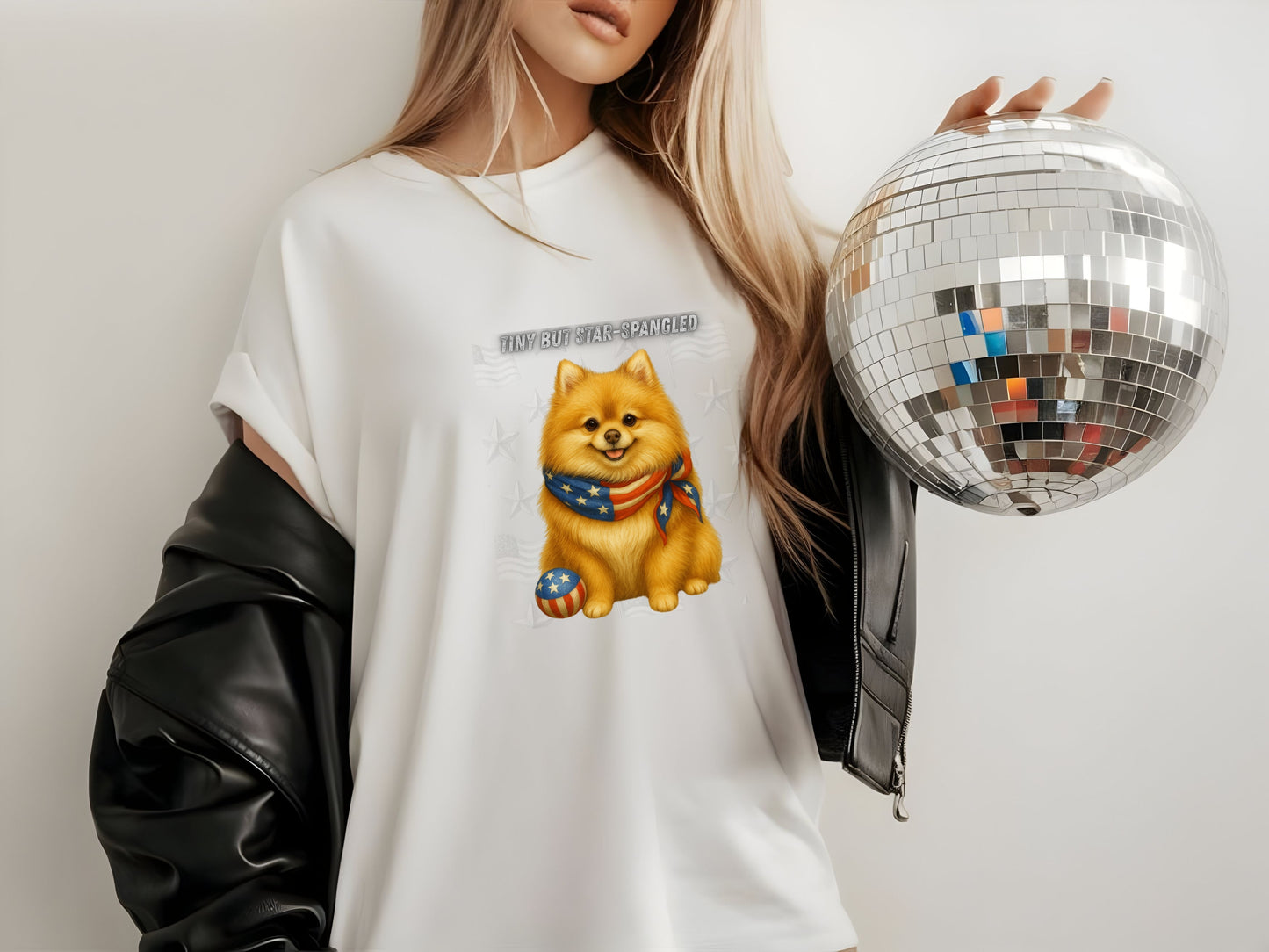 Pomeranian Patriotic Unisex T-Shirt - 4th of July Funny Dog Shirt -USA Flag - American Pride Pet Tee