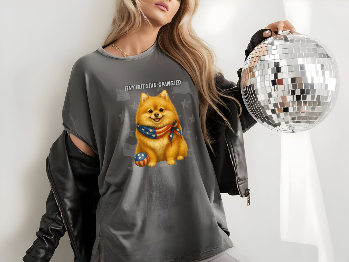 Pomeranian Patriotic Unisex T-Shirt - 4th of July Funny Dog Shirt -USA Flag - American Pride Pet Tee