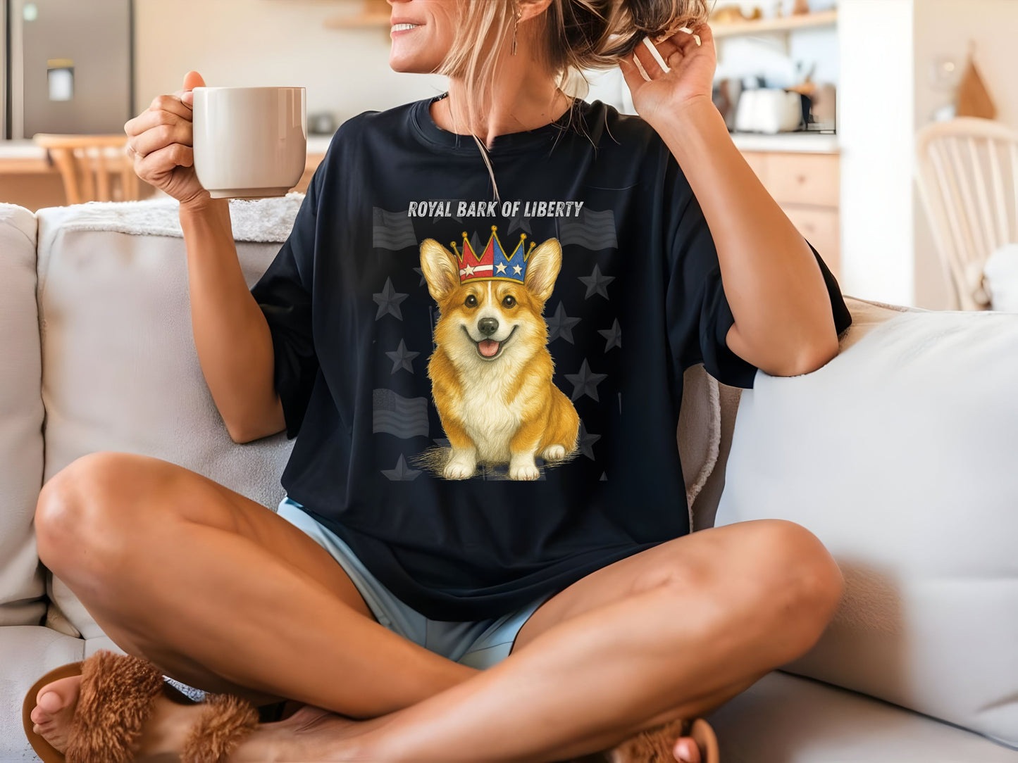 Corgi Patriotic Unisex T-Shirt - 4th of July Funny Dog Shirt -USA Flag - American Pride Pet Tee