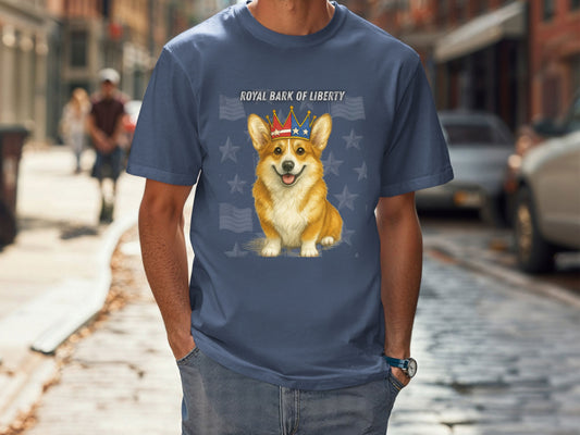 Corgi Patriotic Unisex T-Shirt - 4th of July Funny Dog Shirt -USA Flag - American Pride Pet Tee