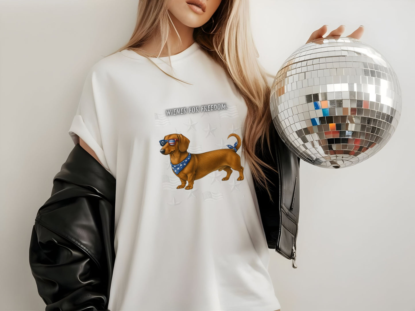 Dachshund Patriotic Unisex T-Shirt - 4th of July Funny Dog Shirt -USA Flag - American Pride Pet Tee