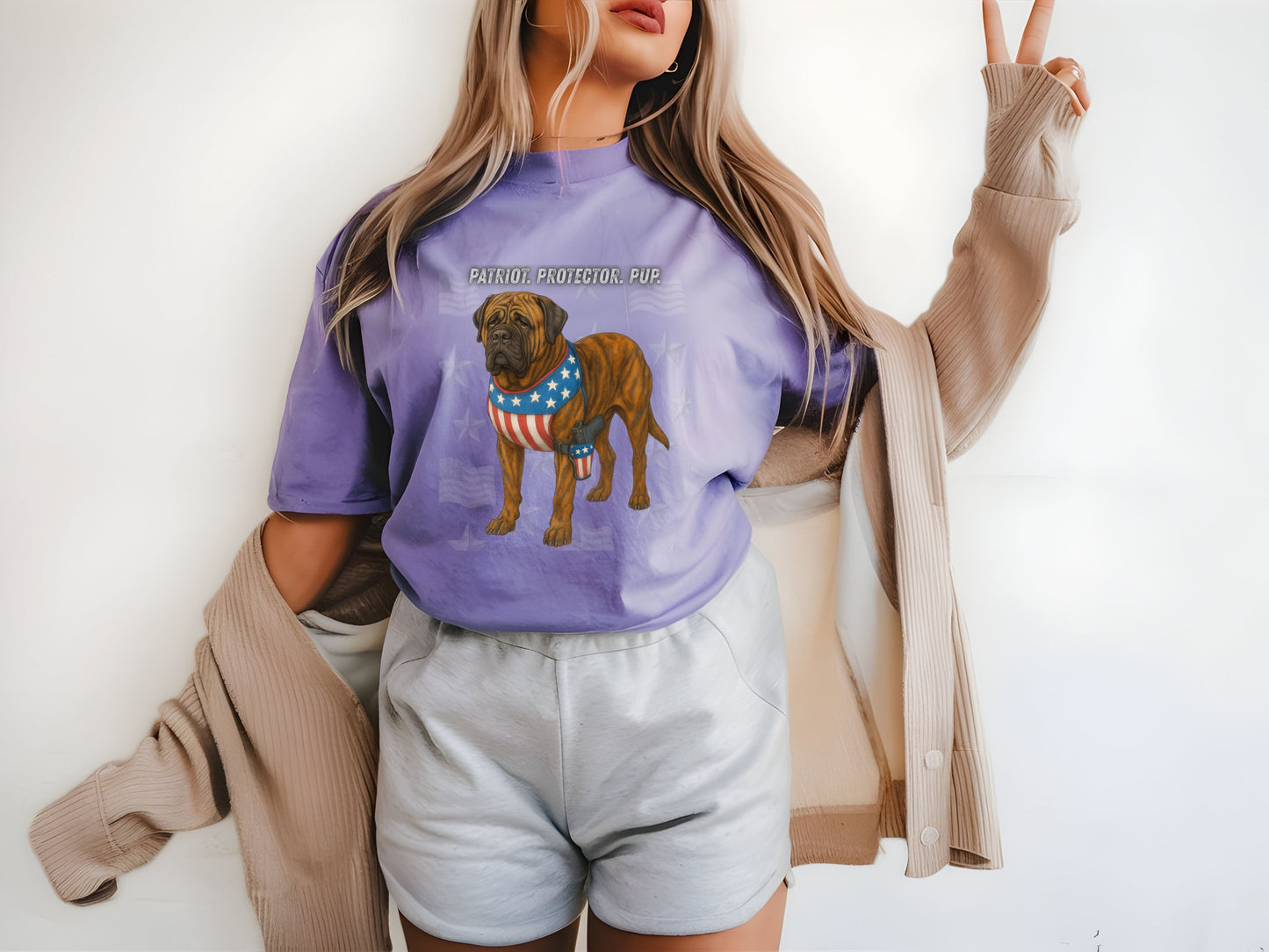 English Mastiff Patriotic Unisex T-Shirt - 4th of July Funny Dog Shirt -USA Flag - American Pride Pet Tee Great Gift