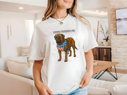 English Mastiff Patriotic Unisex T-Shirt - 4th of July Funny Dog Shirt -USA Flag - American Pride Pet Tee Great Gift
