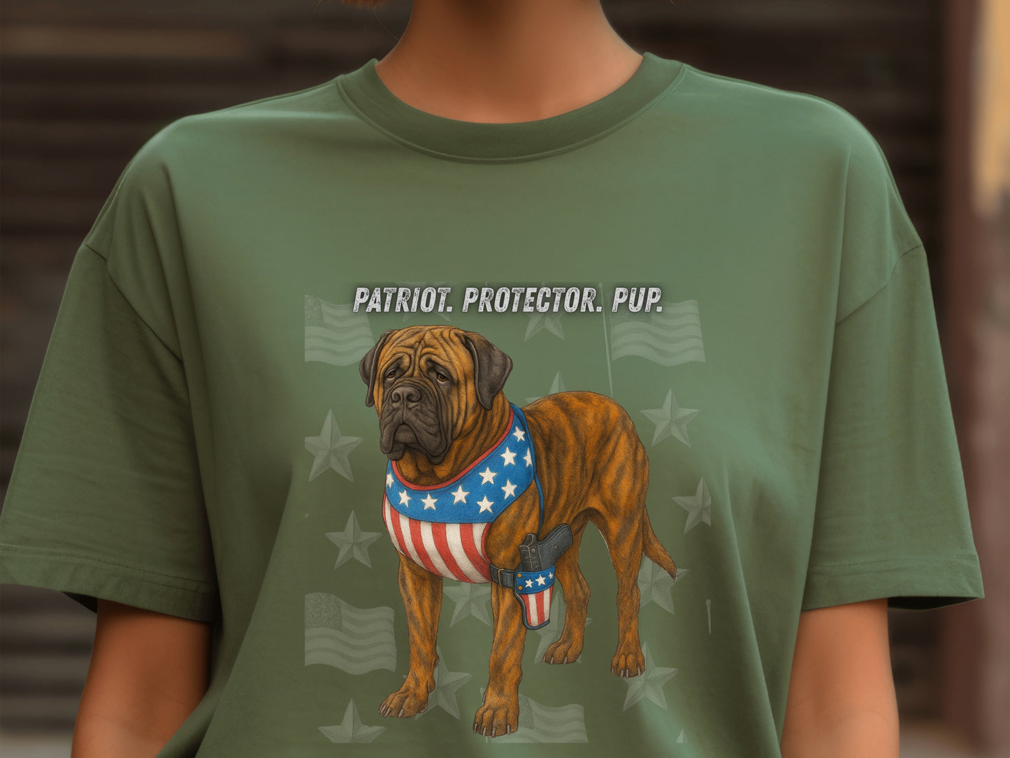 English Mastiff Patriotic Unisex T-Shirt - 4th of July Funny Dog Shirt -USA Flag - American Pride Pet Tee Great Gift