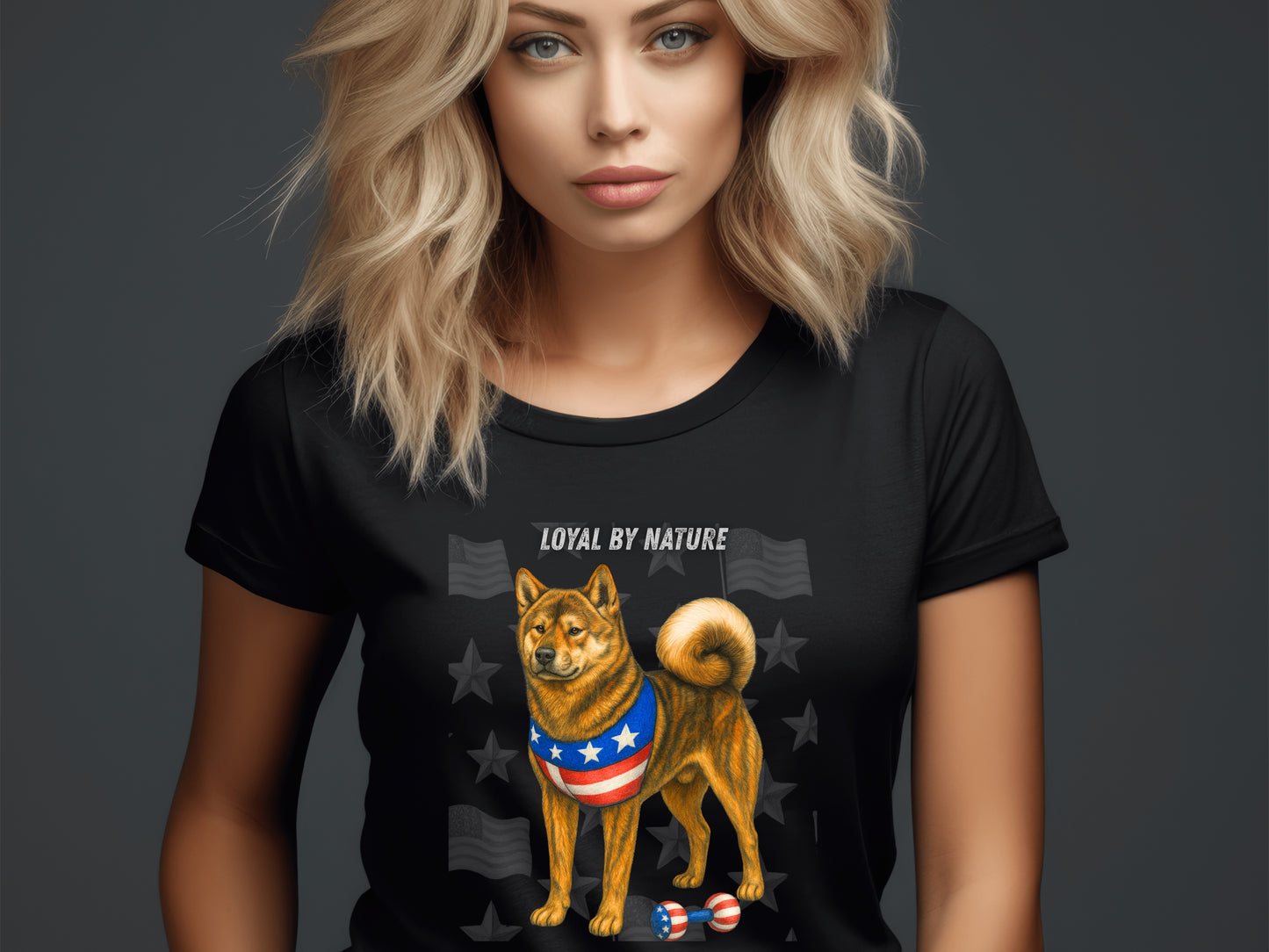 Akita Inu Patriotic Unisex T-Shirt - 4th of July Funny Dog Shirt -USA Flag - American Pride Pet Tee Great Gift