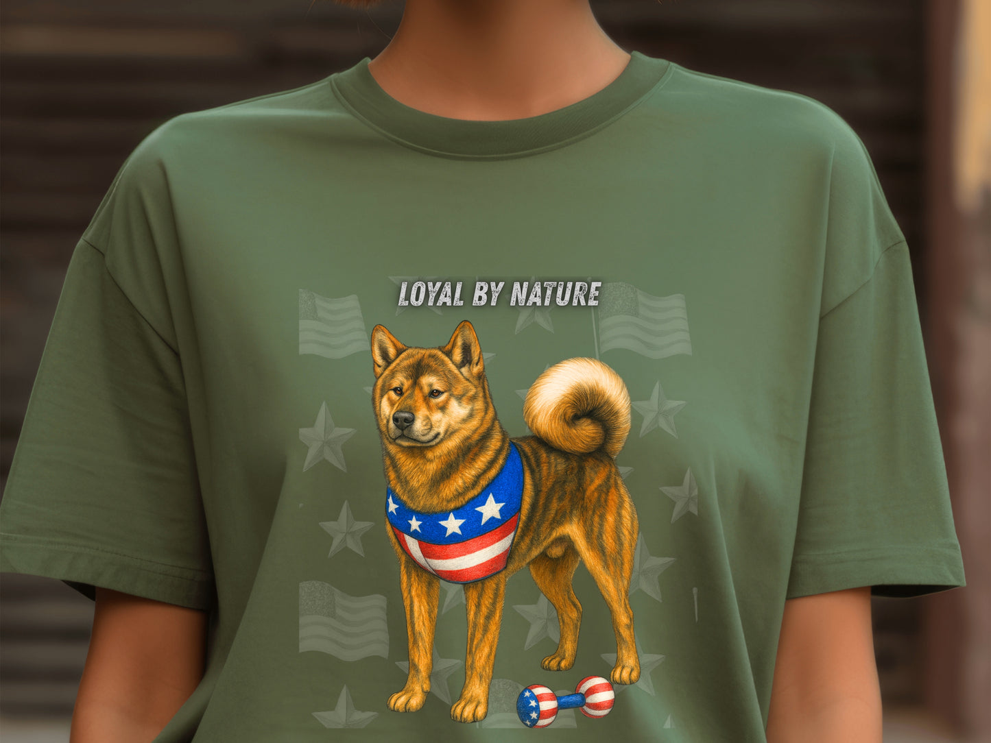 Akita Inu Patriotic Unisex T-Shirt - 4th of July Funny Dog Shirt -USA Flag - American Pride Pet Tee Great Gift