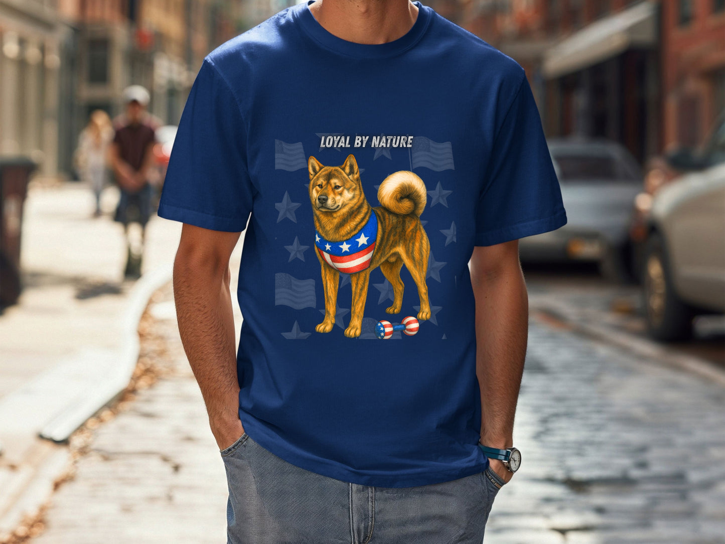 Akita Inu Patriotic Unisex T-Shirt - 4th of July Funny Dog Shirt -USA Flag - American Pride Pet Tee Great Gift
