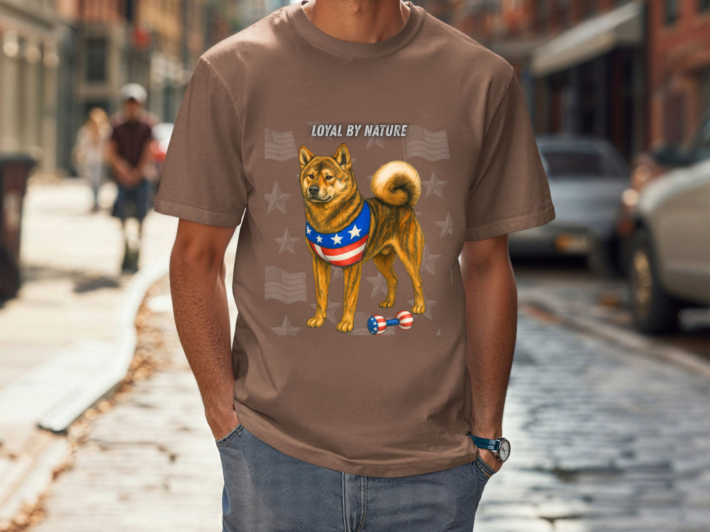 Akita Inu Patriotic Unisex T-Shirt - 4th of July Funny Dog Shirt -USA Flag - American Pride Pet Tee Great Gift
