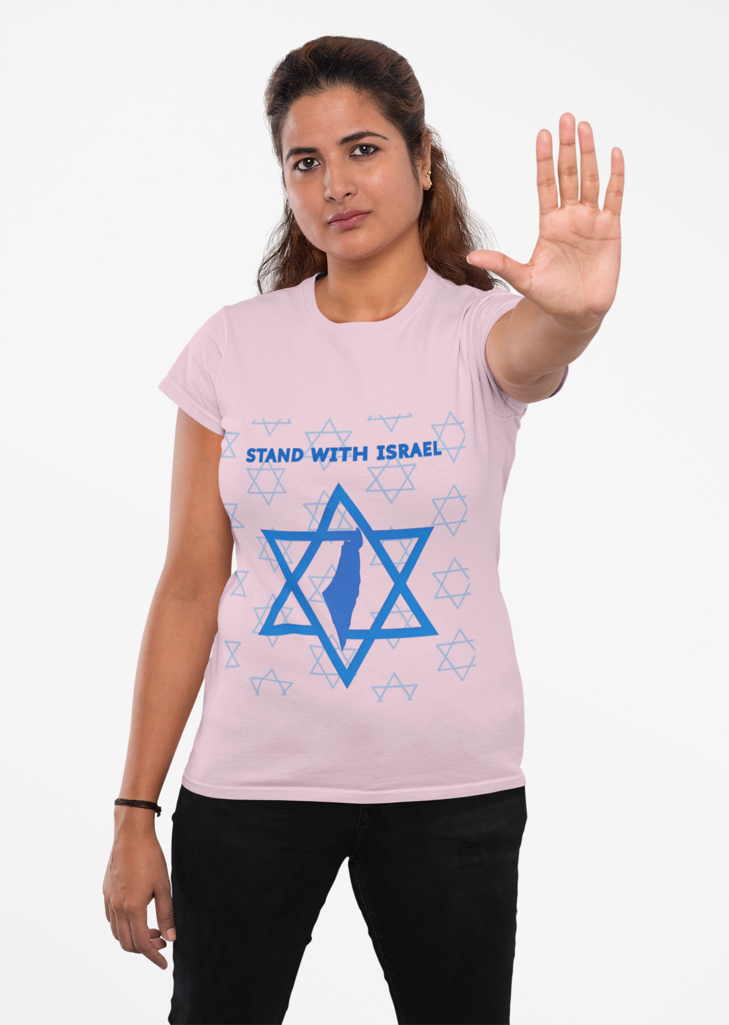 Stand With Israel Unisex T-Shirt -  Bold Star & Map Design - Jewish Pride Shirt -Support Israel Apparel - Star of David Tee