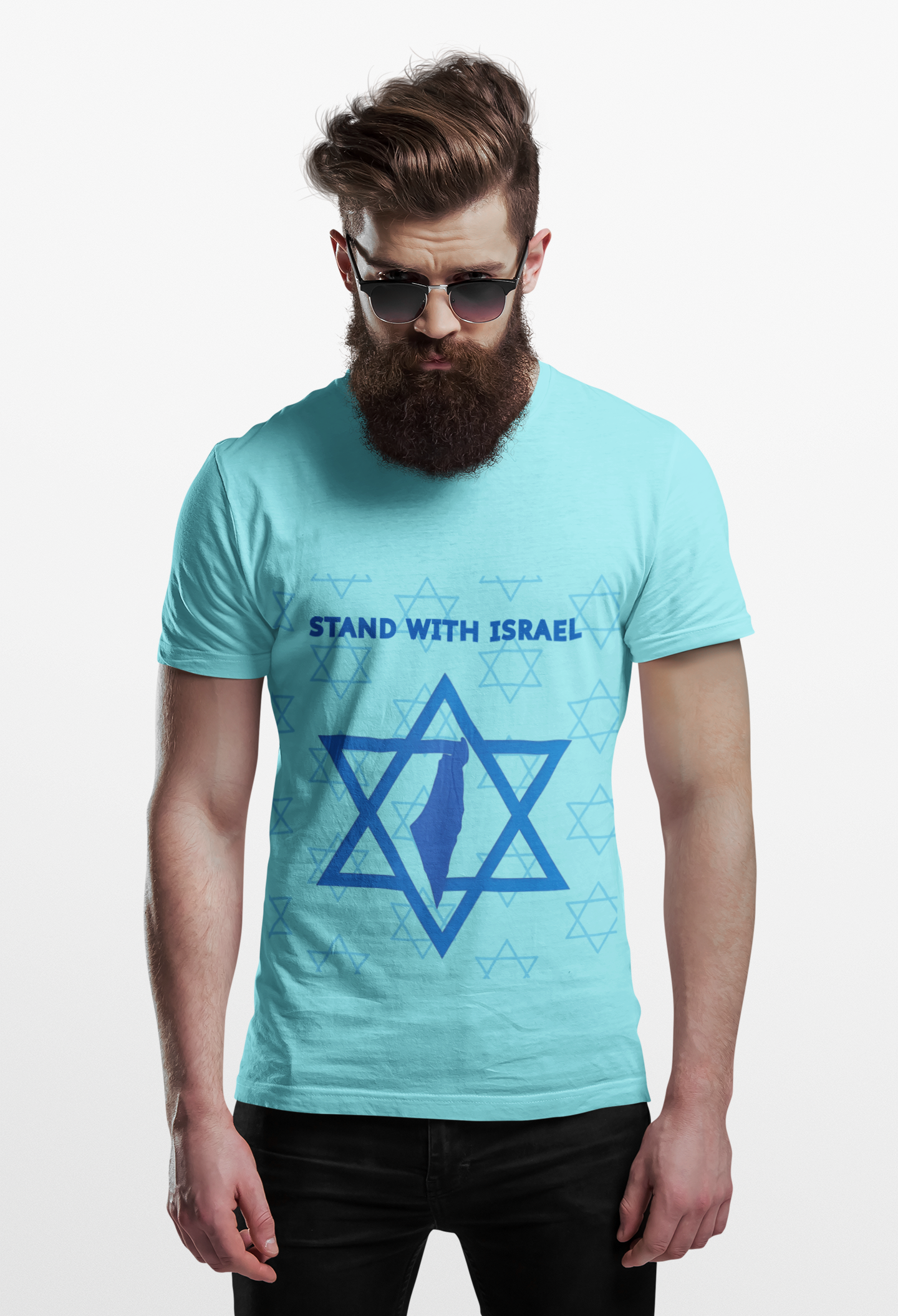 Stand With Israel Unisex T-Shirt -  Bold Star & Map Design - Jewish Pride Shirt -Support Israel Apparel - Star of David Tee