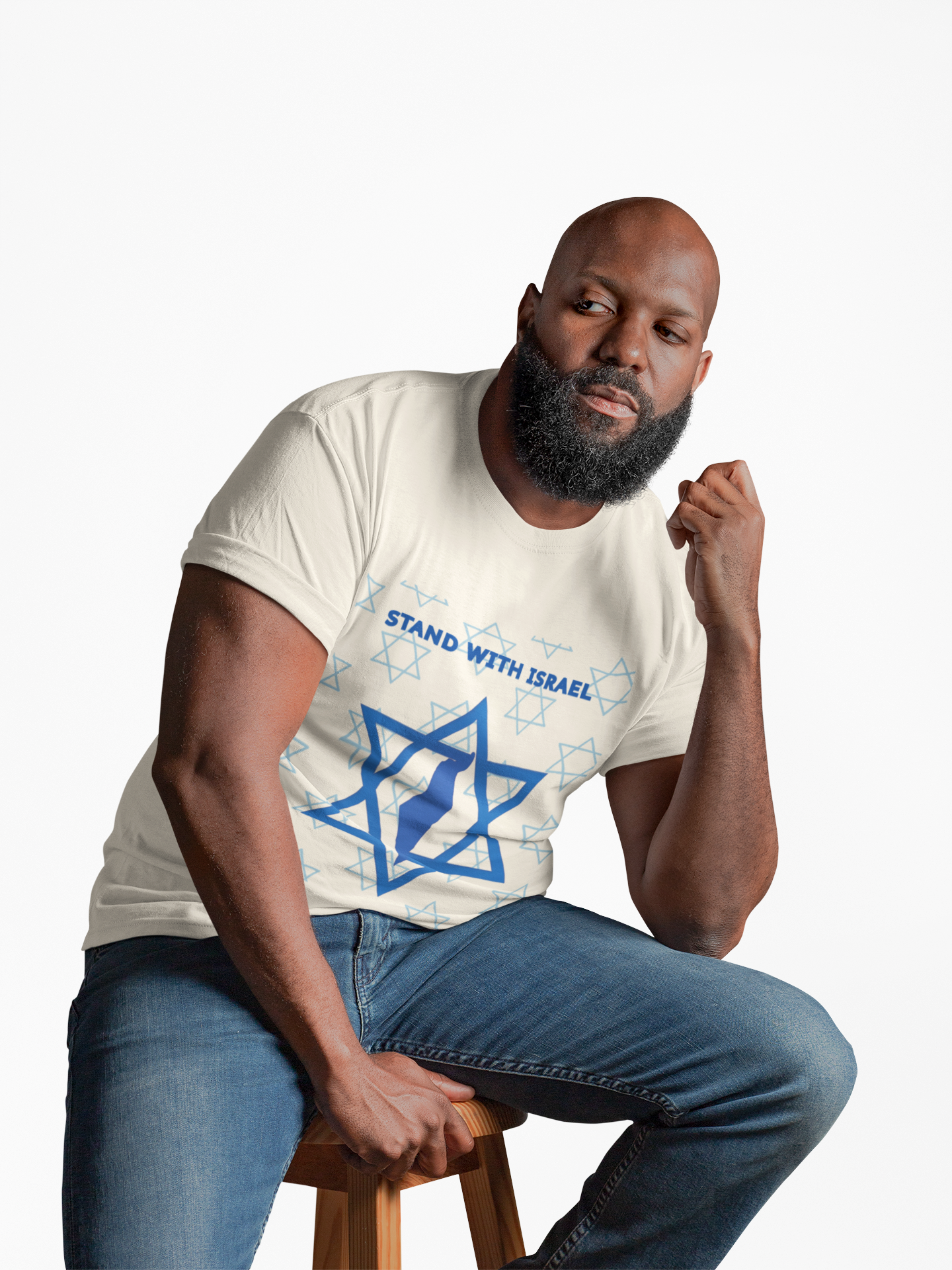 Stand With Israel Unisex T-Shirt -  Bold Star & Map Design - Jewish Pride Shirt -Support Israel Apparel - Star of David Tee