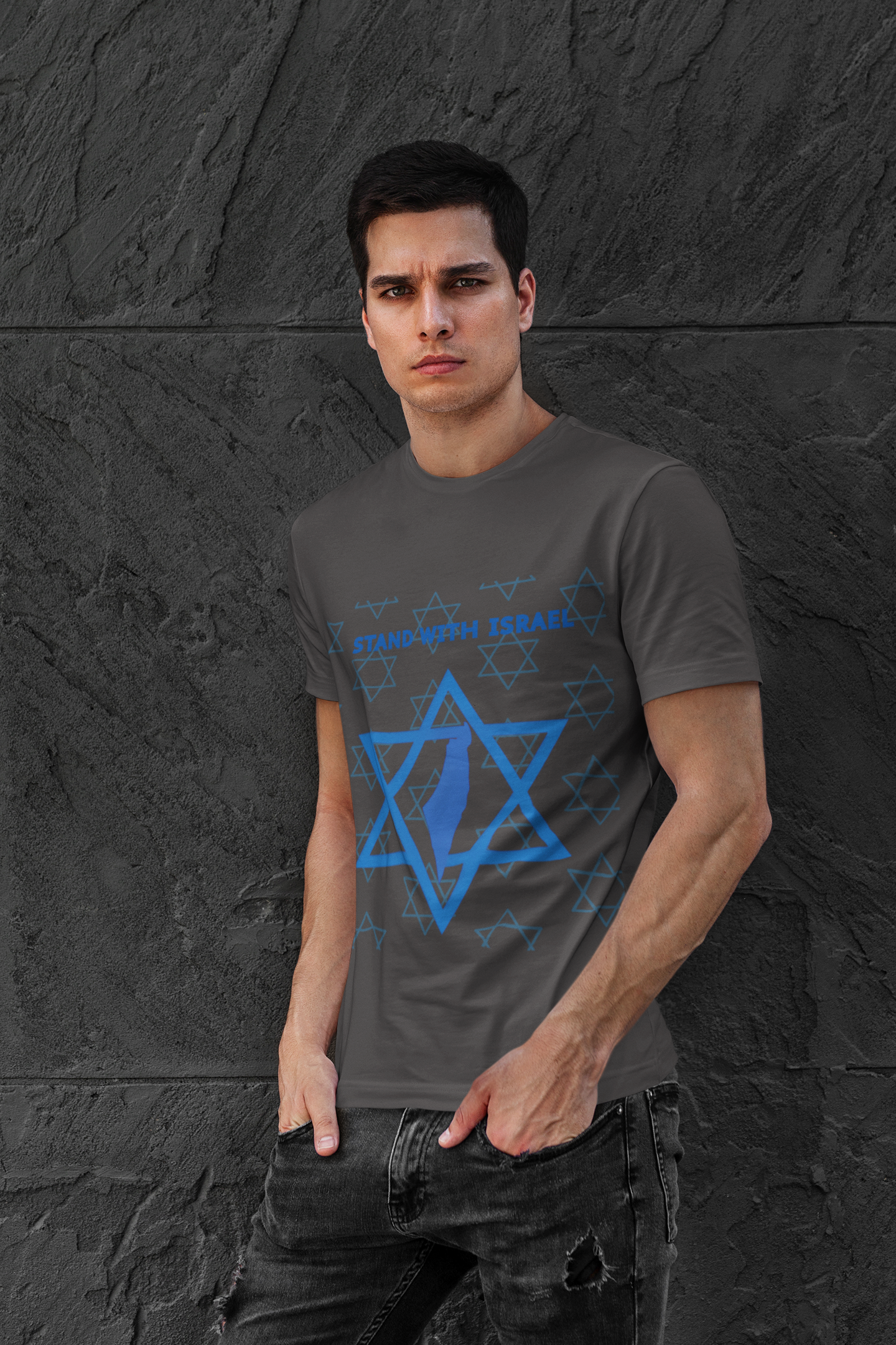 Stand With Israel Unisex T-Shirt -  Bold Star & Map Design - Jewish Pride Shirt -Support Israel Apparel - Star of David Tee