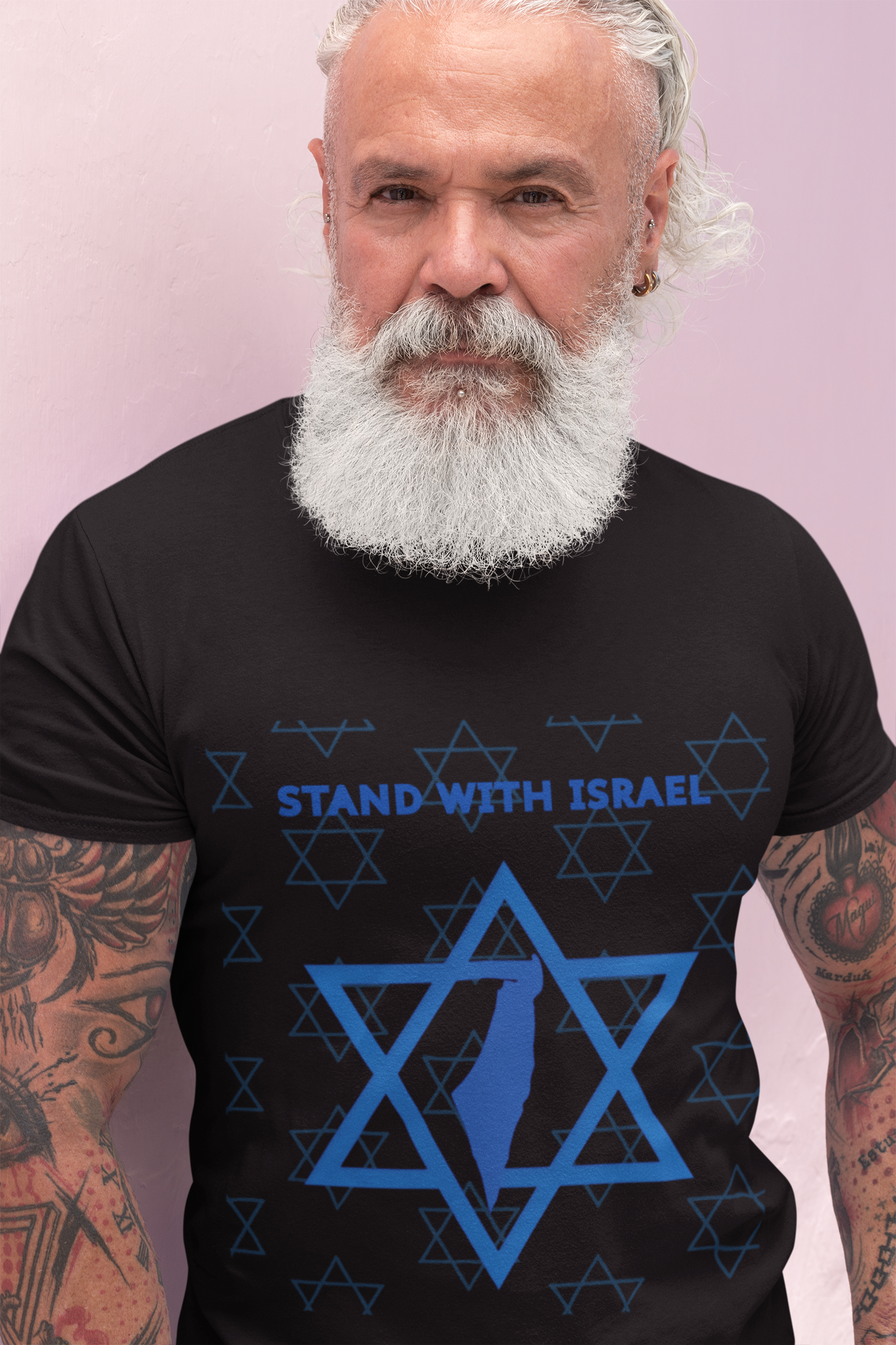 Stand With Israel Unisex T-Shirt -  Bold Star & Map Design - Jewish Pride Shirt -Support Israel Apparel - Star of David Tee