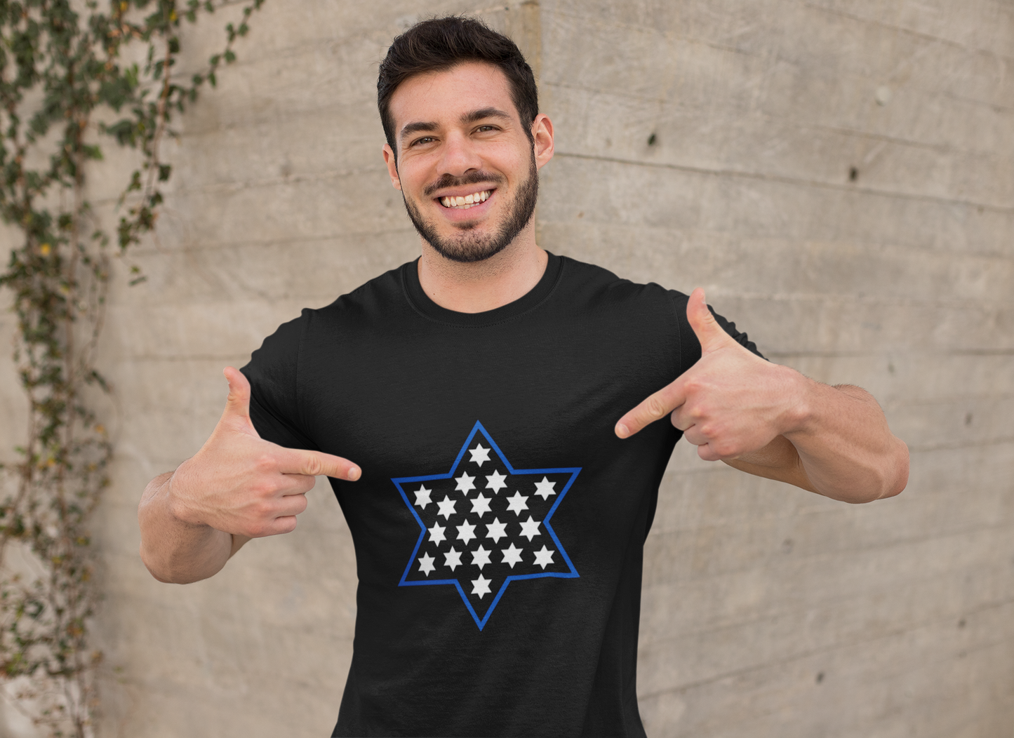 Stylish Unisex Heavy Cotton Modern Magen David Mosaic T-Shirt-Clean Star of David Design in Multiple Colors-Stand with Israel