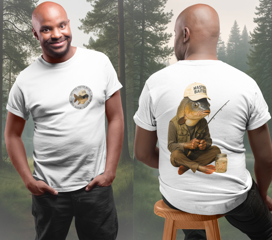 Certified Master Baiter Shirt - Funny Fishing T-Shirt for Men-Hilarious Fisherman Gift -Dad Joke Tee - Angler Humor Fathers Day Gift Idea