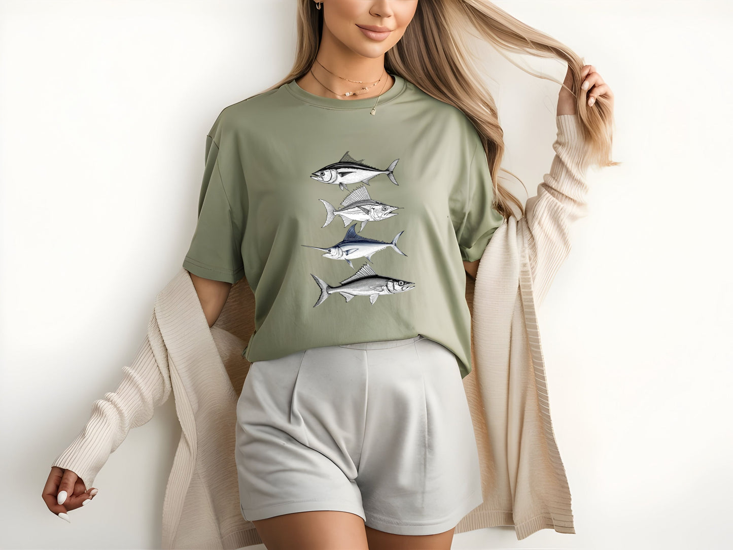 Saltwater Legends Tee-Retro Ink Ocean Fishing Shirt for Men,Hand-Drawn Mahi Mahi,Yellowfin, Marlin, Barracuda Fisherman Gift Comfort Colors®