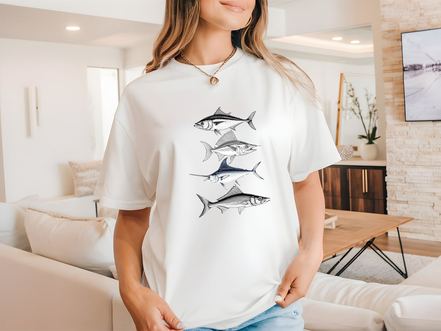 Saltwater Legends Tee-Retro Ink Ocean Fishing Shirt for Men,Hand-Drawn Mahi Mahi,Yellowfin, Marlin, Barracuda Fisherman Gift Comfort Colors®