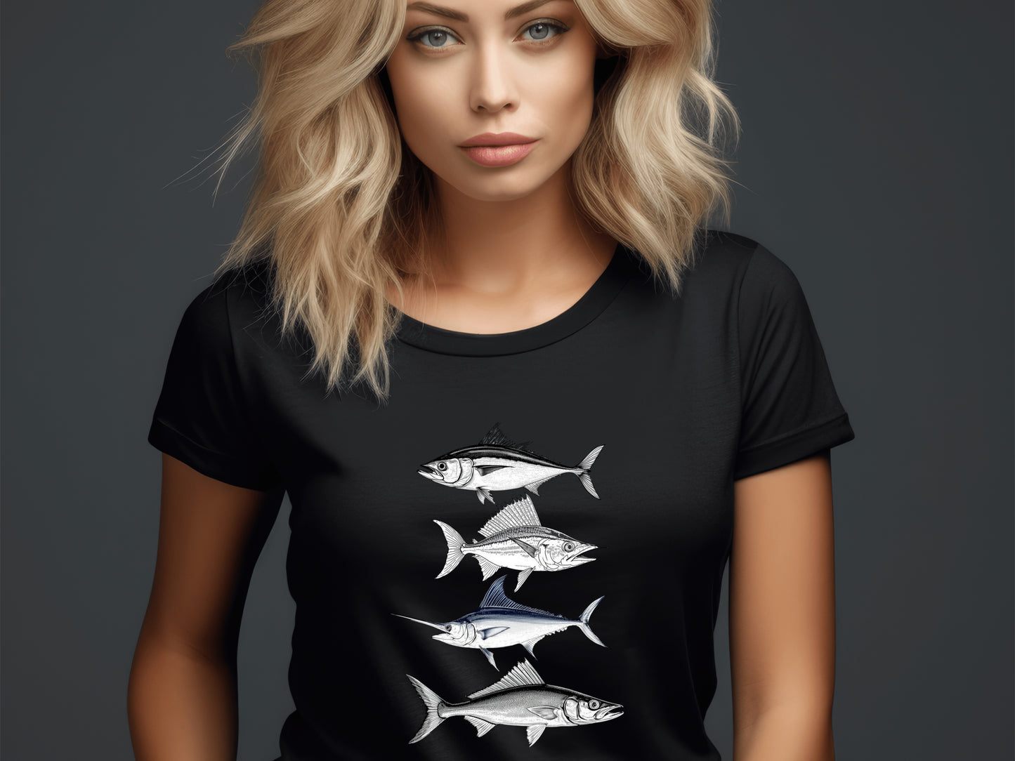 Saltwater Legends Tee-Retro Ink Ocean Fishing Shirt for Men,Hand-Drawn Mahi Mahi,Yellowfin, Marlin, Barracuda Fisherman Gift Comfort Colors®