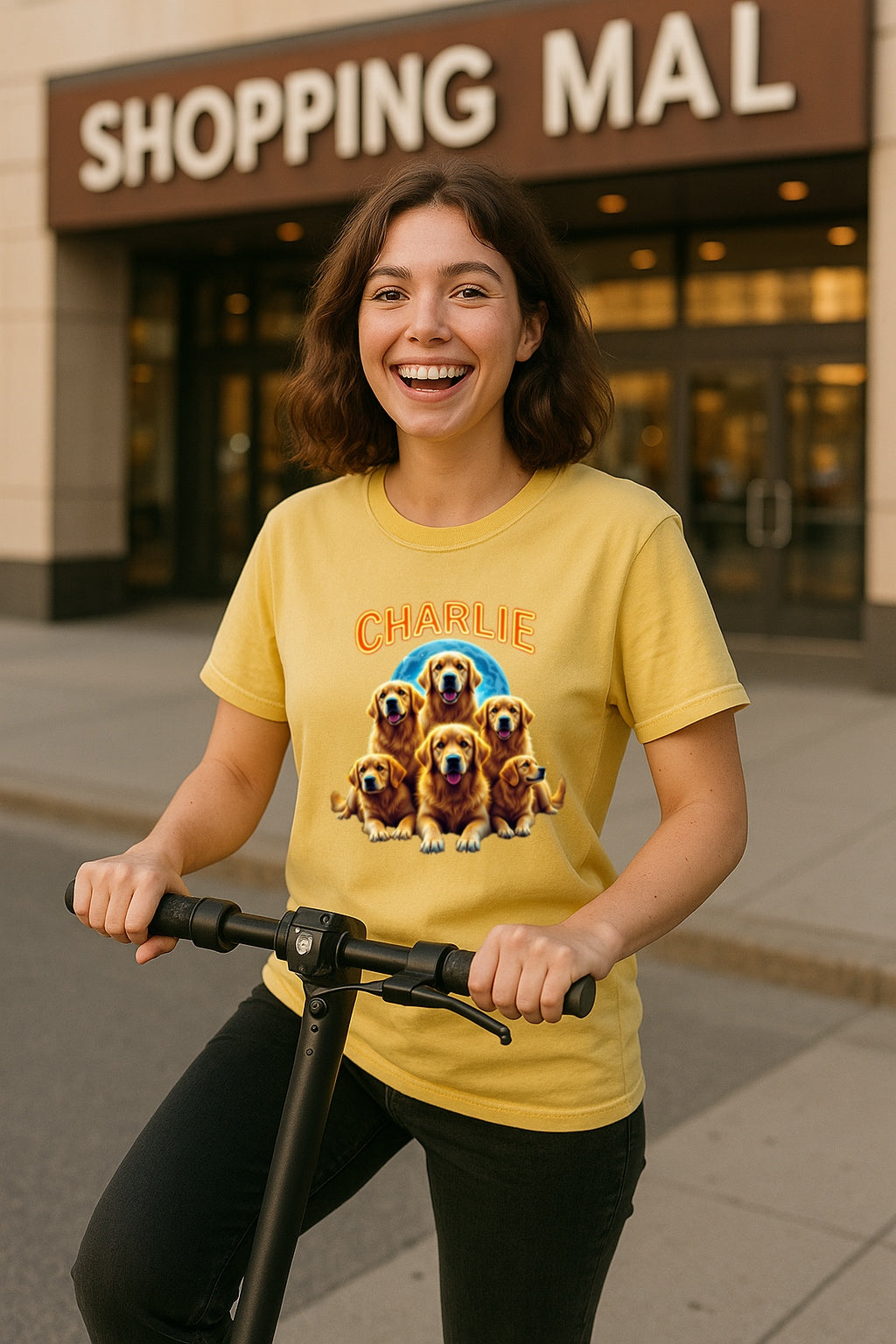 Custom 90s Retro Dog Shirt-Personalized Comfort Colors™ Tee with Name-Golden Retriever Bootleg Style-Dog Lover Gift-Custom Bootleg Shirt
