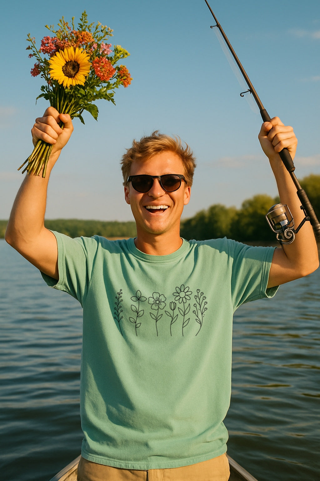 Minimalist Wildflower Line Art T-Shirt - Comfort Colors® Wildflower Shirt, Aesthetic Botanical One-Line Flower Shirt, Simple Nature Gift