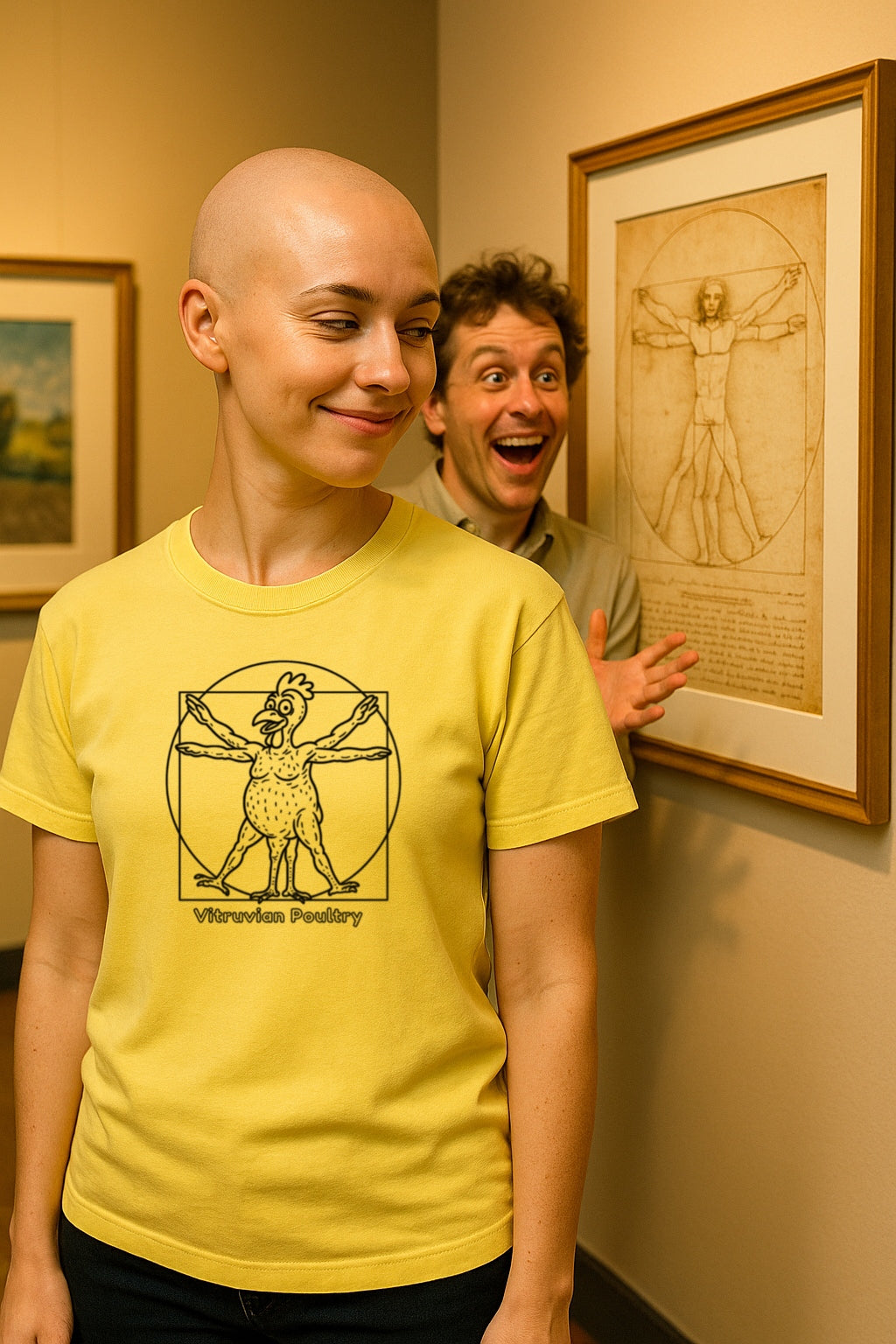 Vitruvian Chicken Shirt- Funny Poultry Tee for Farmers, Butchers, and Chicken Lovers T-Shir-Comfort Colors™ Washed Graphic Wierd Humor Gift