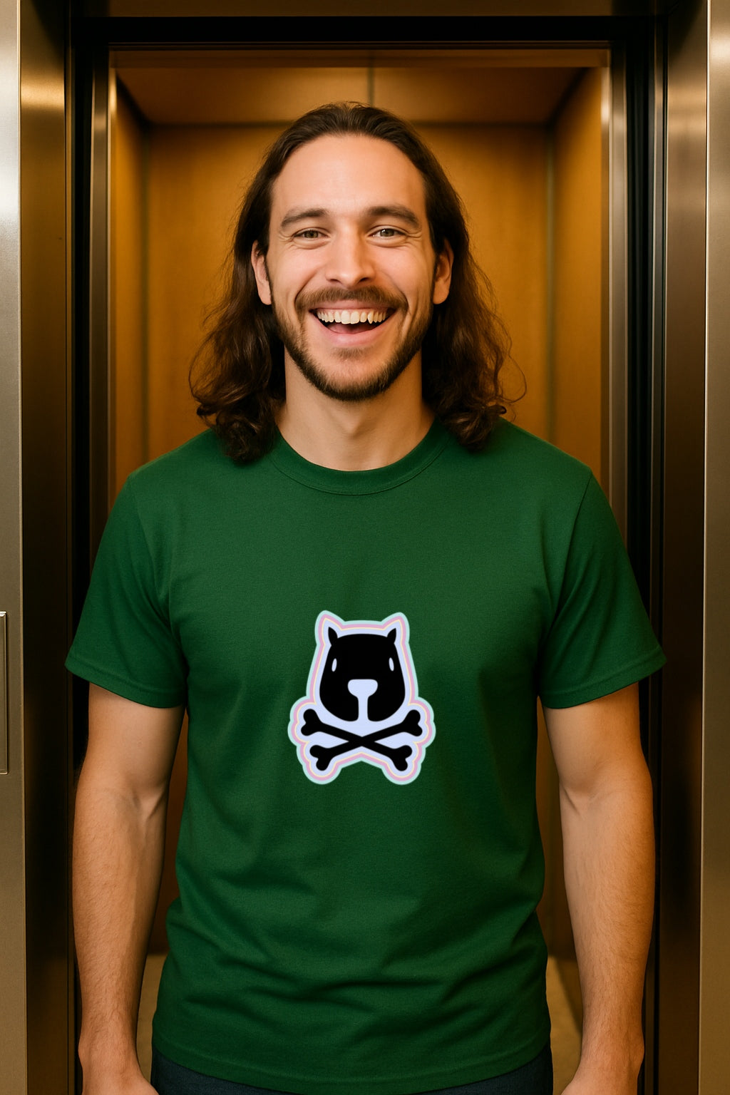 Capibones T-Shirt - Chill Dead Capybara with Crossbones - Funny Bold Animal Skull Graphic Vintage Cute Goth  Unisex Gildan 64000 T-Shirt