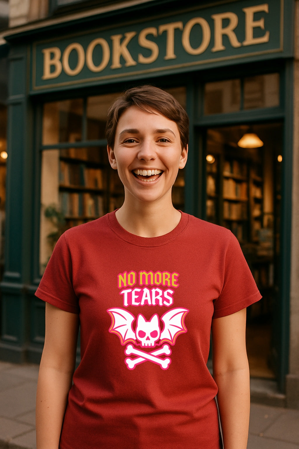 No More Tears - Cute Punk Bat Skull Graphic T-ShirtUnisex Gildan 64000 T-Shirt, Tribute To The Legend, Musitians' Gift