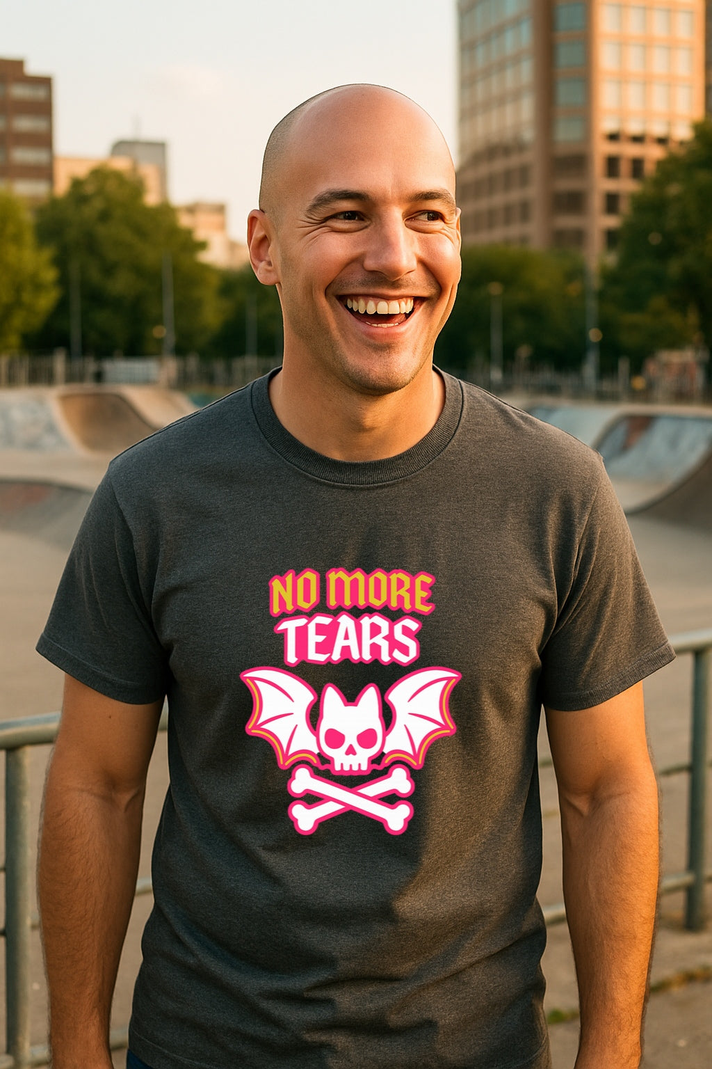 No More Tears - Cute Punk Bat Skull Graphic T-ShirtUnisex Gildan 64000 T-Shirt, Tribute To The Legend, Musitians' Gift