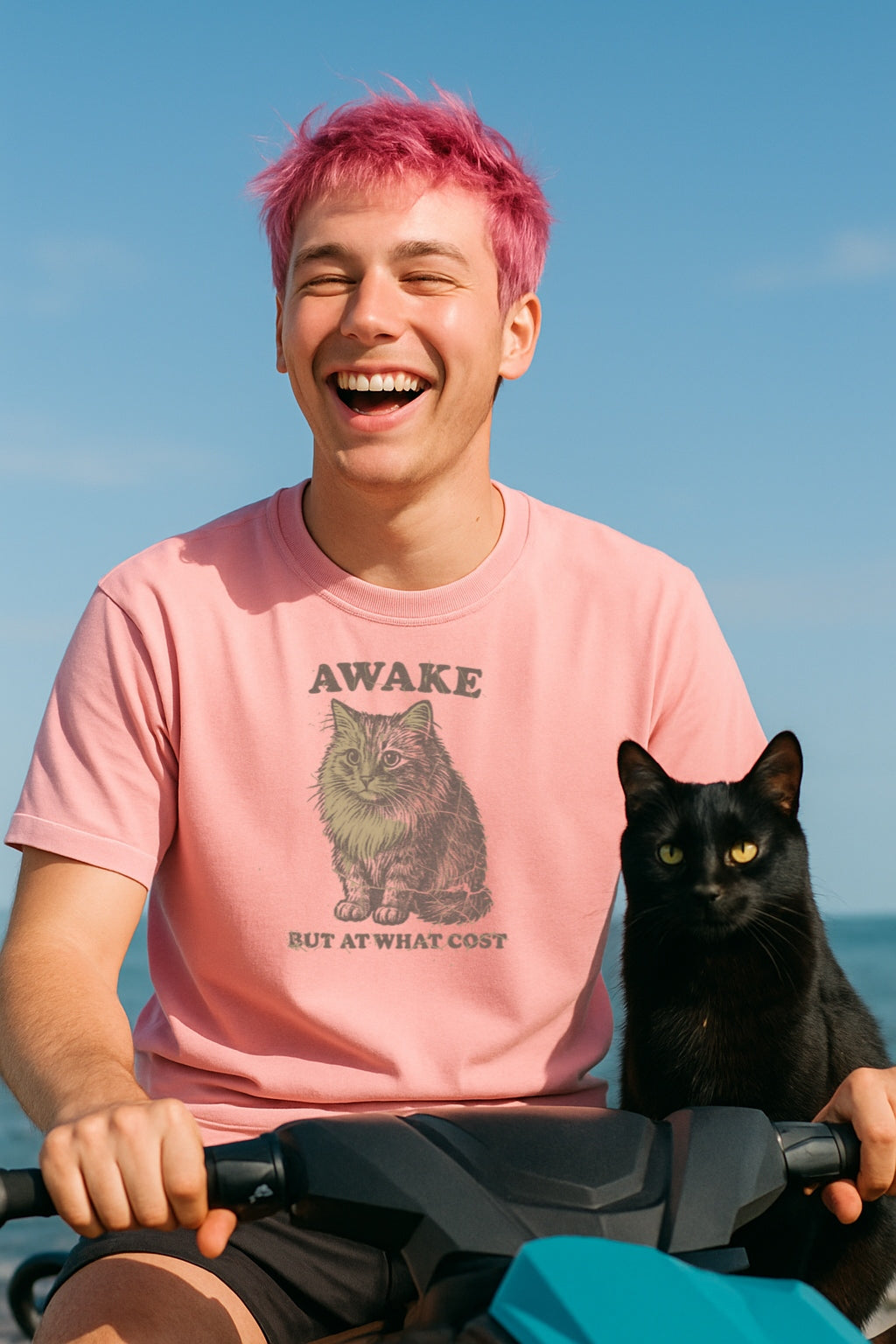Awake Maximus Cat Unisex Garment-Dyed Comfort Colors®T-Shirt, Funny Cat Shirt, Cute Animal Tee, Unique Gift for Cat Lovers, Gift for Friends