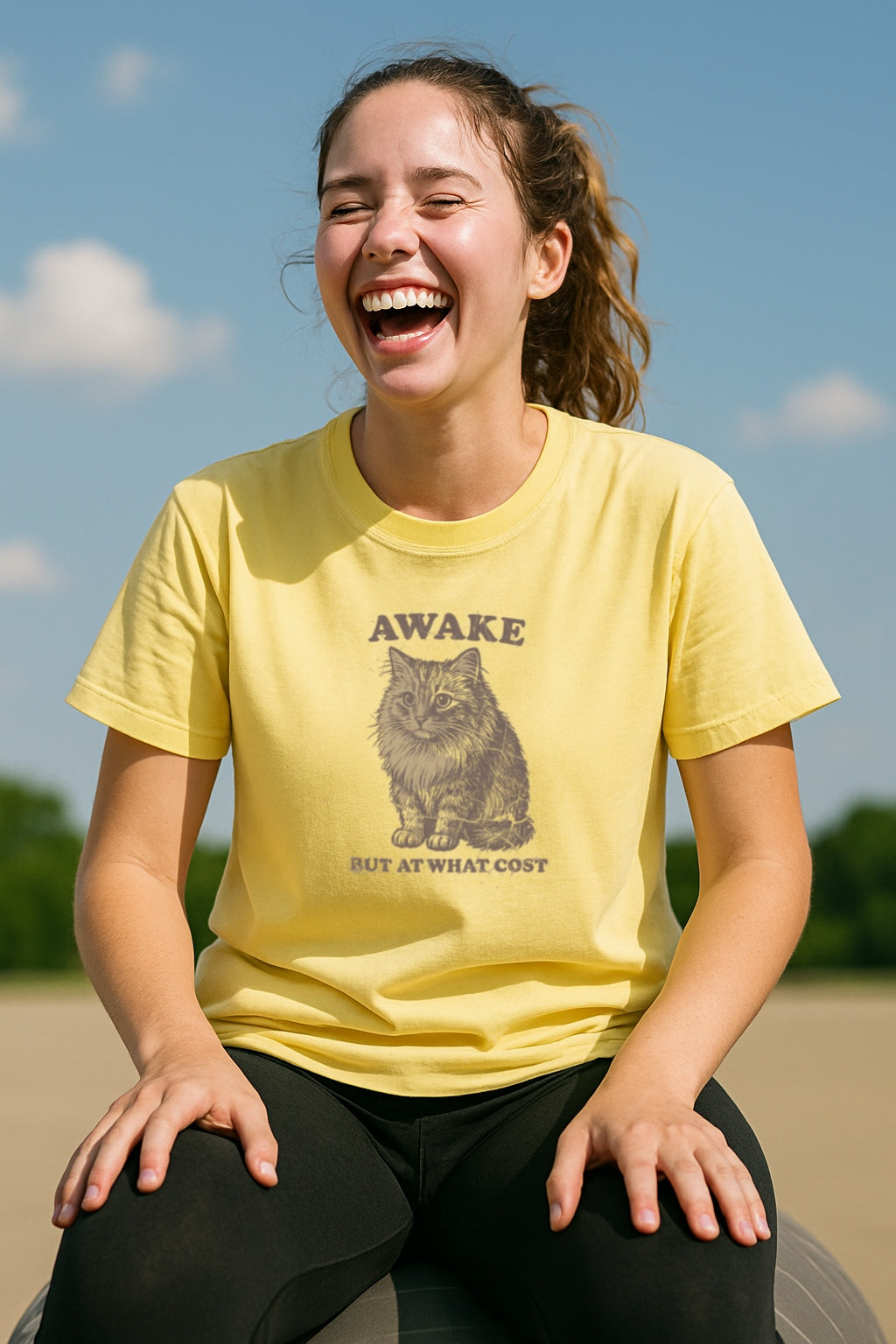 Awake Maximus Cat Unisex Garment-Dyed Comfort Colors®T-Shirt, Funny Cat Shirt, Cute Animal Tee, Unique Gift for Cat Lovers, Gift for Friends