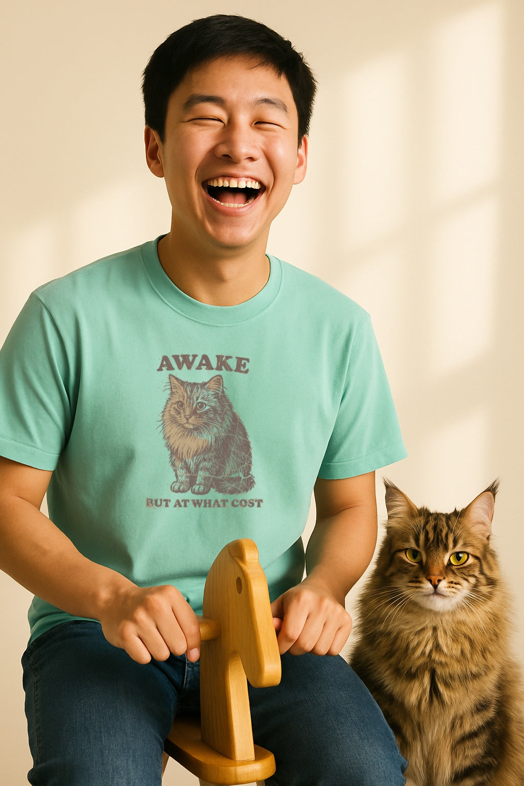 Awake Maximus Cat Unisex Garment-Dyed Comfort Colors®T-Shirt, Funny Cat Shirt, Cute Animal Tee, Unique Gift for Cat Lovers, Gift for Friends