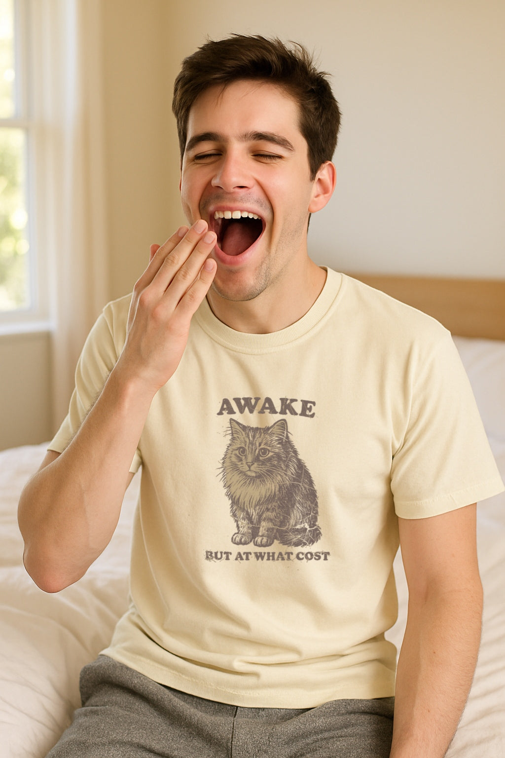 Awake Maximus Cat Unisex Garment-Dyed Comfort Colors®T-Shirt, Funny Cat Shirt, Cute Animal Tee, Unique Gift for Cat Lovers, Gift for Friends